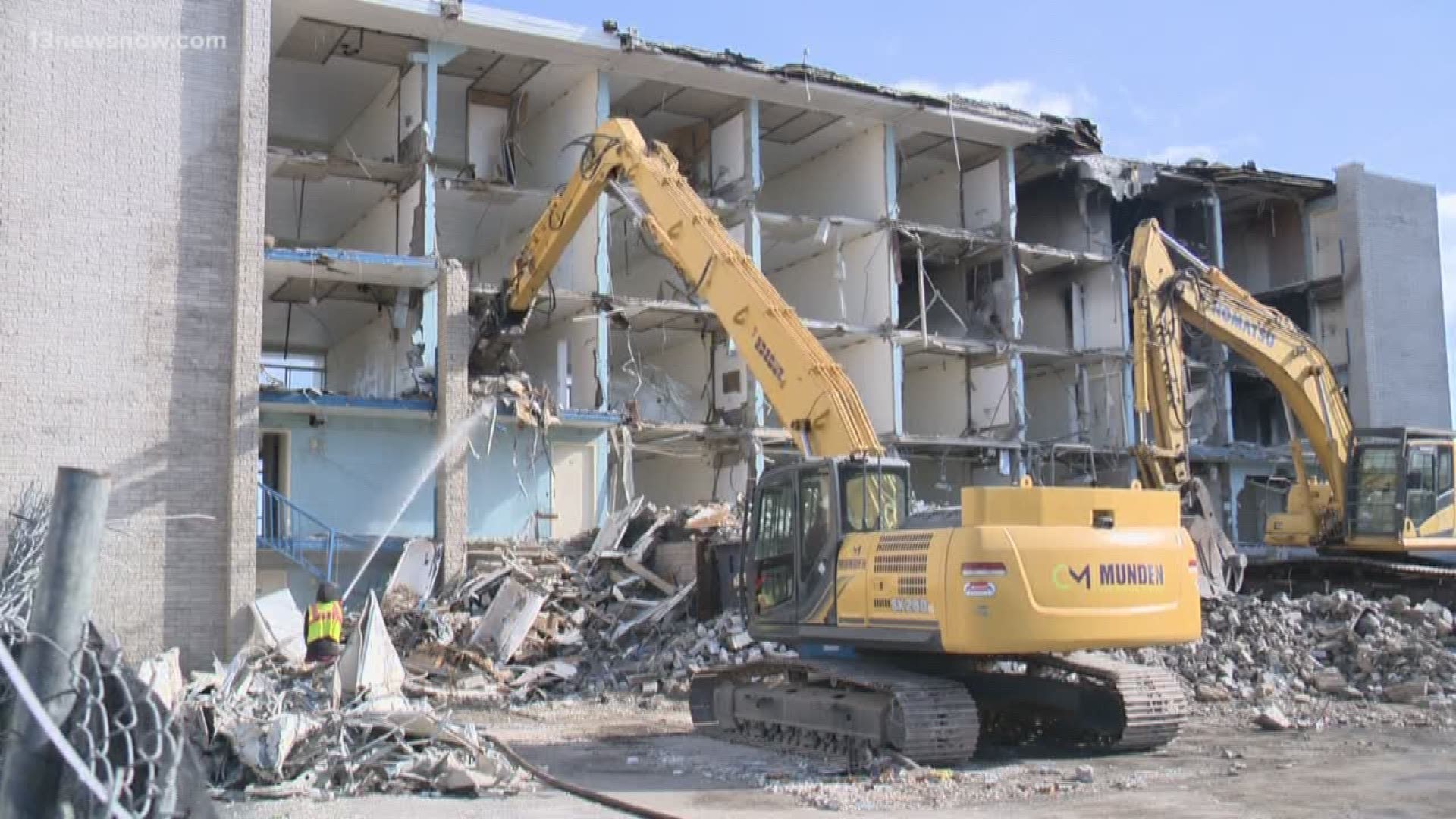 13News Now Photojournalist Carissa Hutchinson captured the demolition process of the old Belvedere Hotel at the Oceanfront and spoke with a longtime employee.