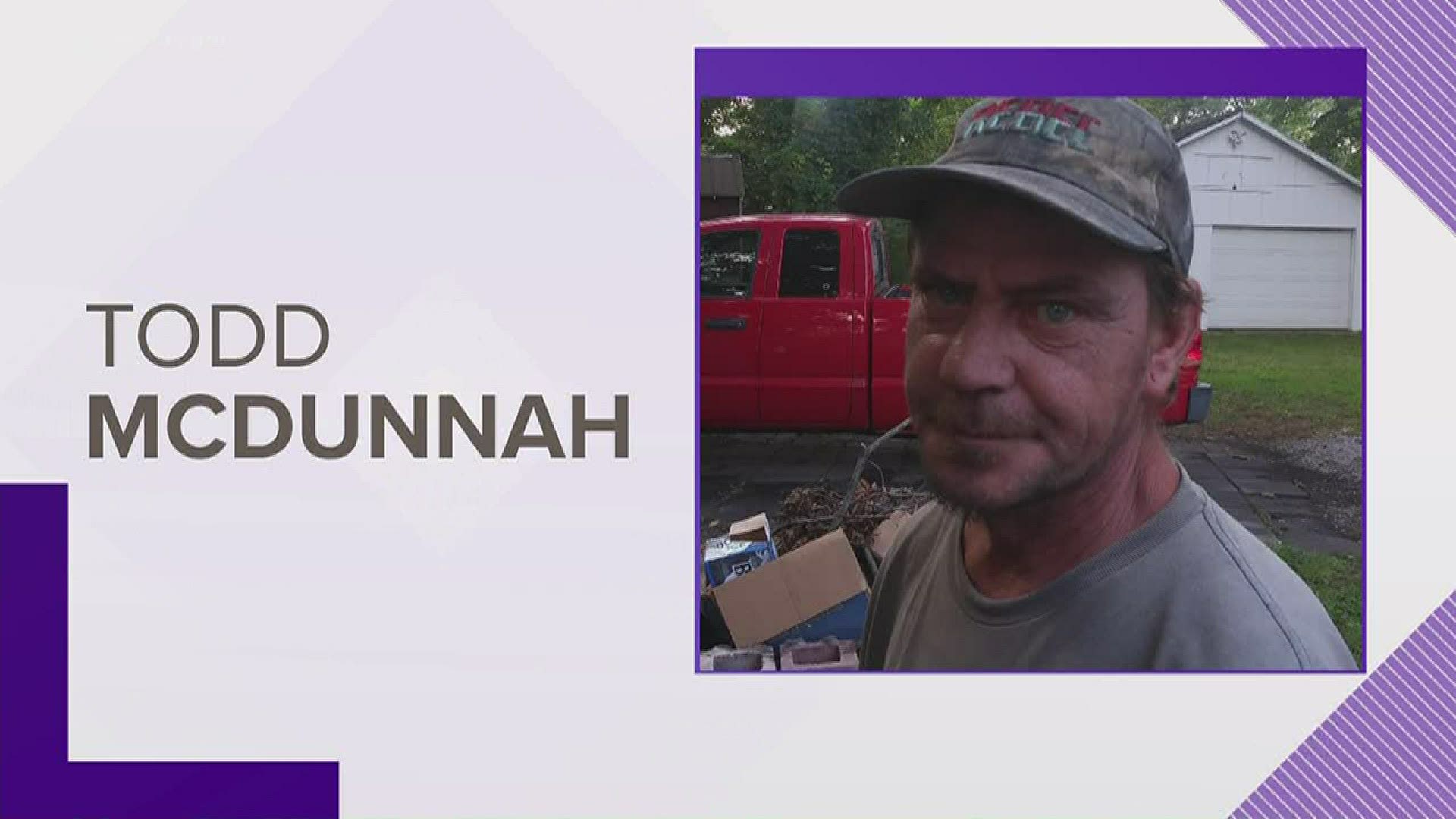 Todd Mcdunnah walks everywhere he goes, and often wears a hat and a Detroit Lions jacket. Before he went missing, he usually contacted family every day.