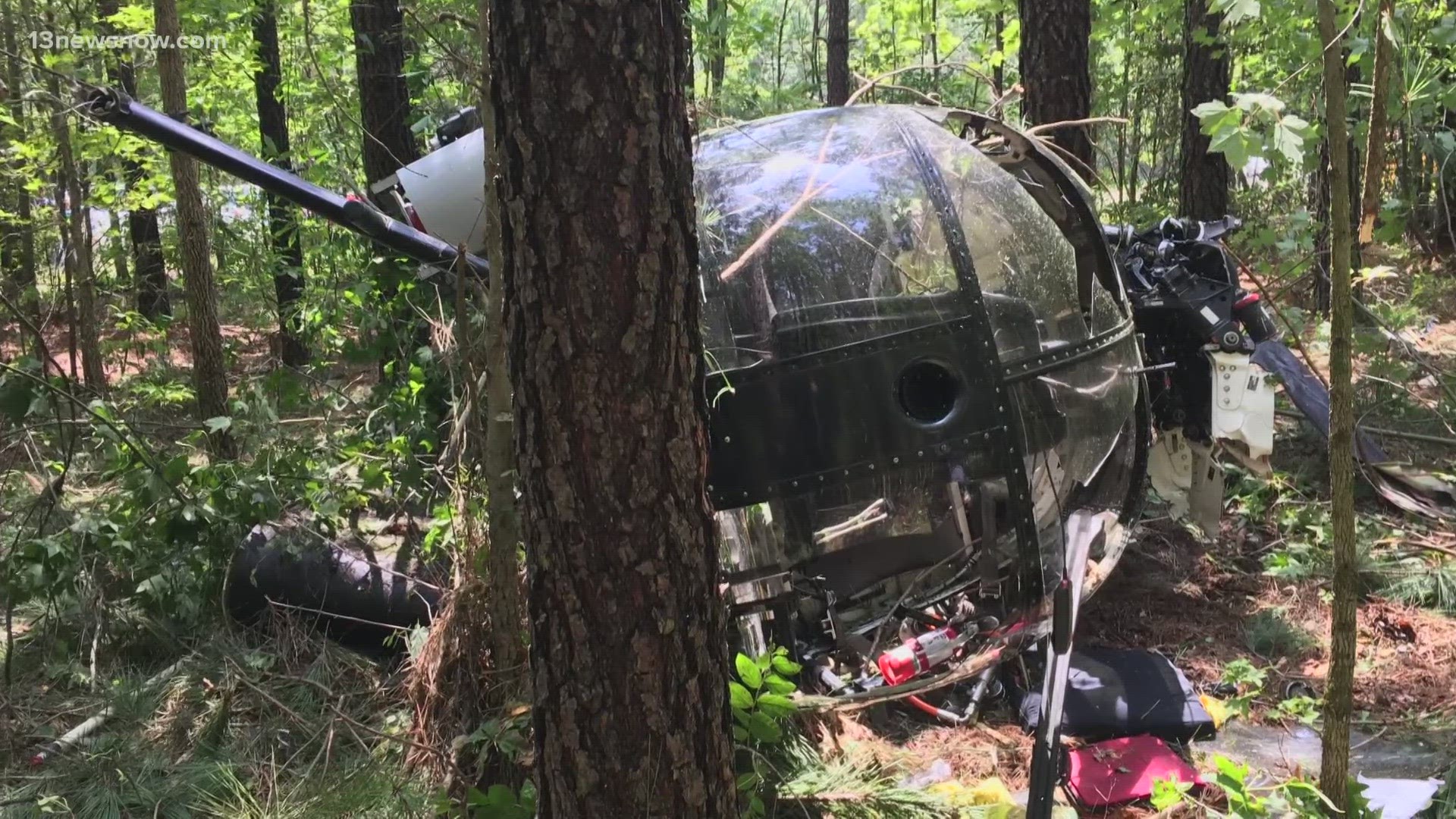 According to Virginia State Police, the private helicopter carrying two people crashed around 12:45 p.m. on Saturday.