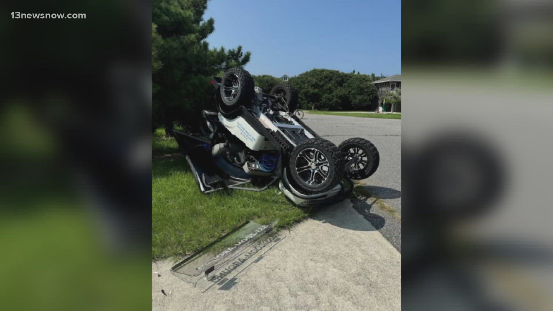 A woman was hurt in a golf cart crash and police say a 13-year-old was behind the wheel.