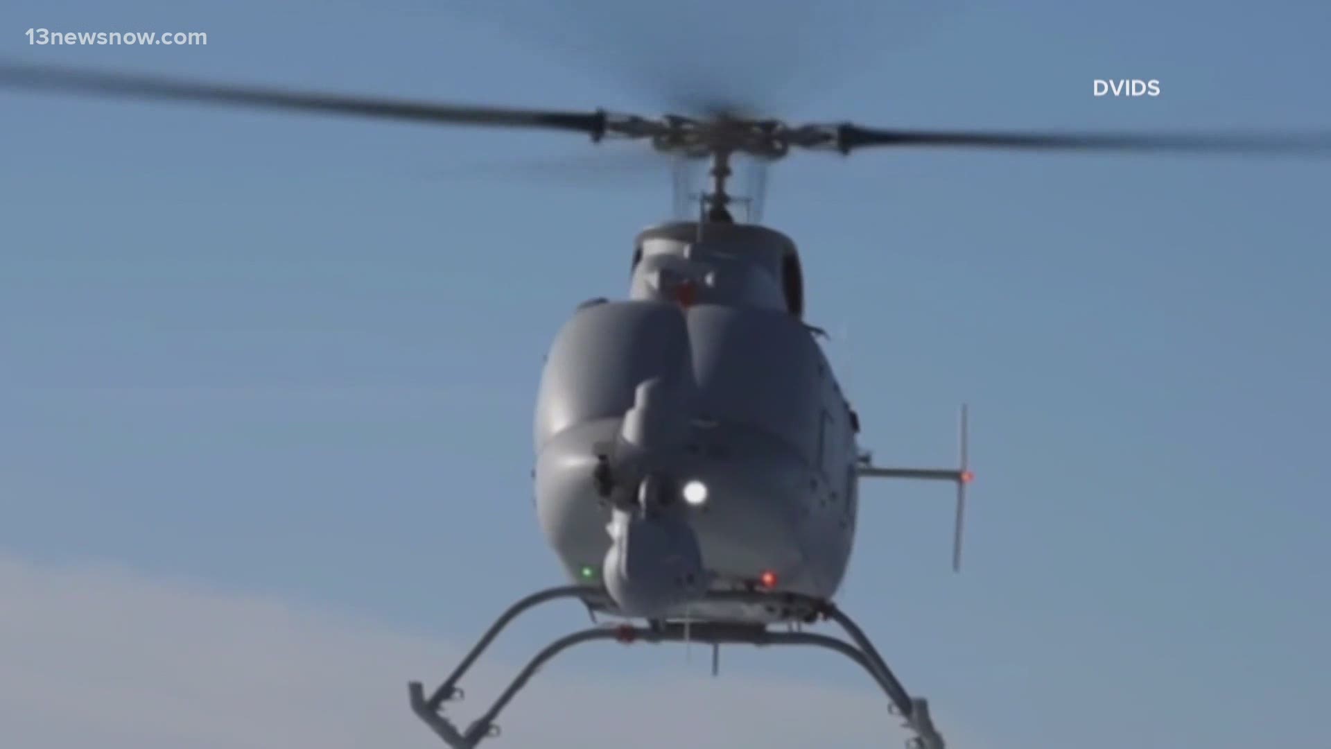 A Navy helicopter squadron has become the first East Coast unit certified to fly a new unmanned helo called "The Firescout." 13News Now Mike Gooding has more.