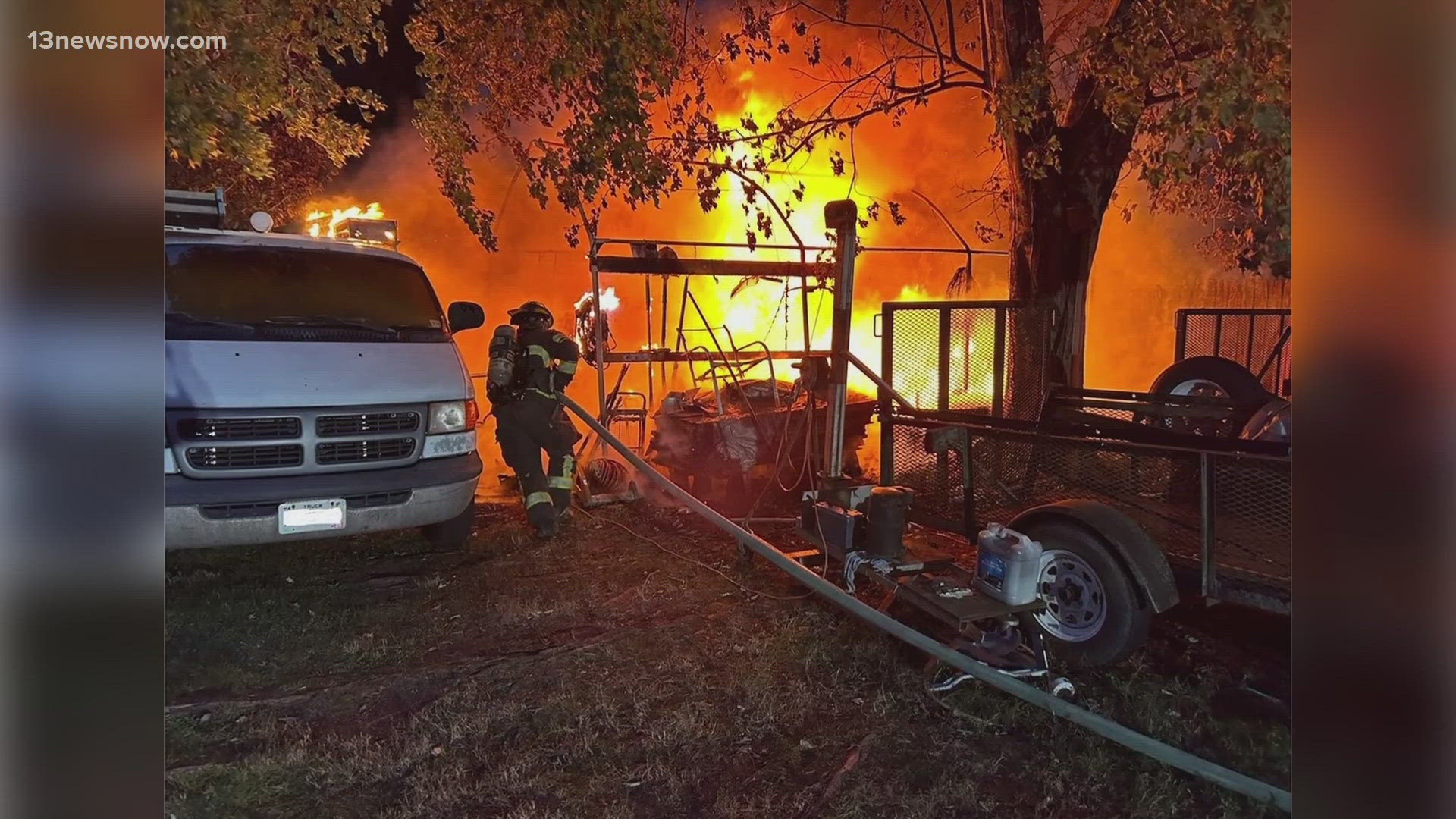 According to the Chesapeake Fire Department, they were dispatched to a fire on Southport Avenue, in the Portlock area of the city, a little after 6:45 a.m.