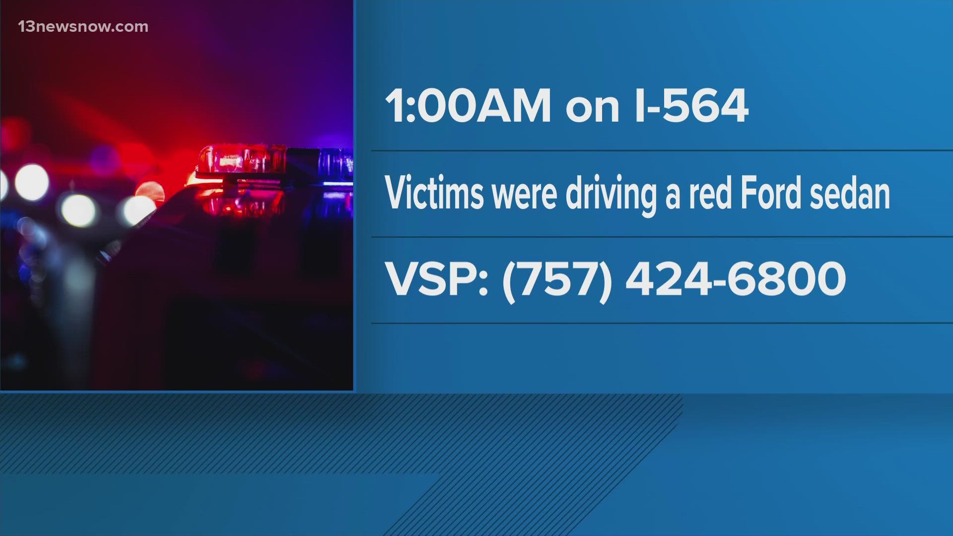 If you were near the one mile-marker on I-264 westbound early Wednesday morning and you think you saw something, give police a call.