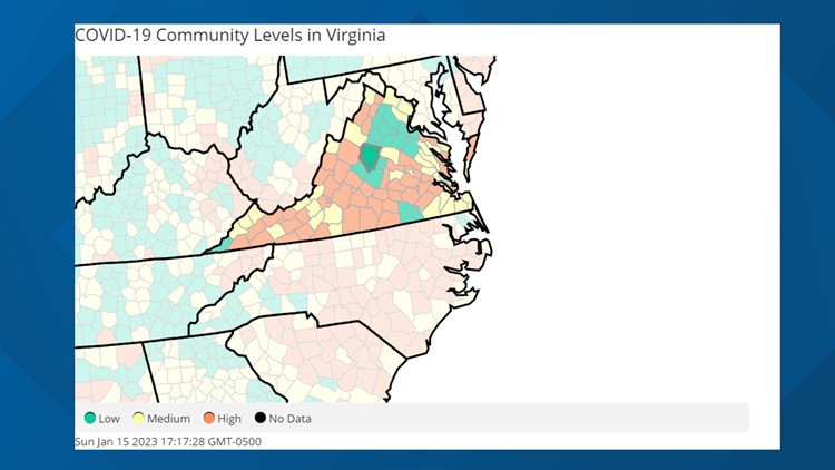 COVID-19 community transmission rates reach 'high level' in 3 Hampton Roads cities