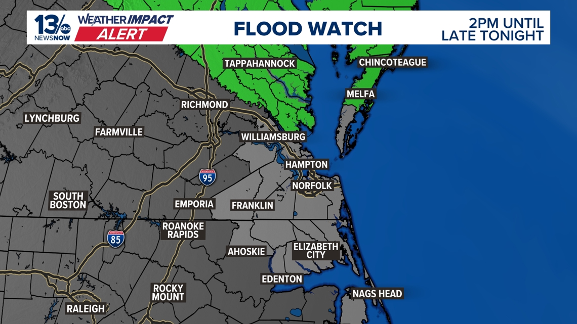 Over 2 inches of rain per hour bring flash flood chances to parts of Virginia