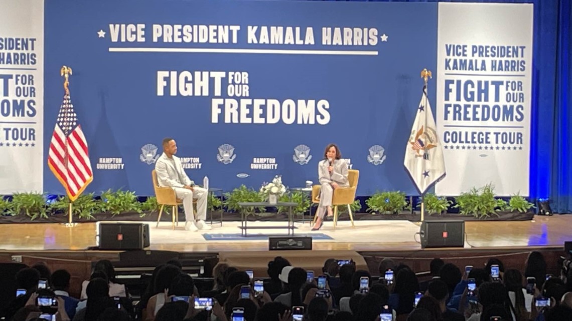 Updates: VP Kamala Harris visits Hampton University in Virginia