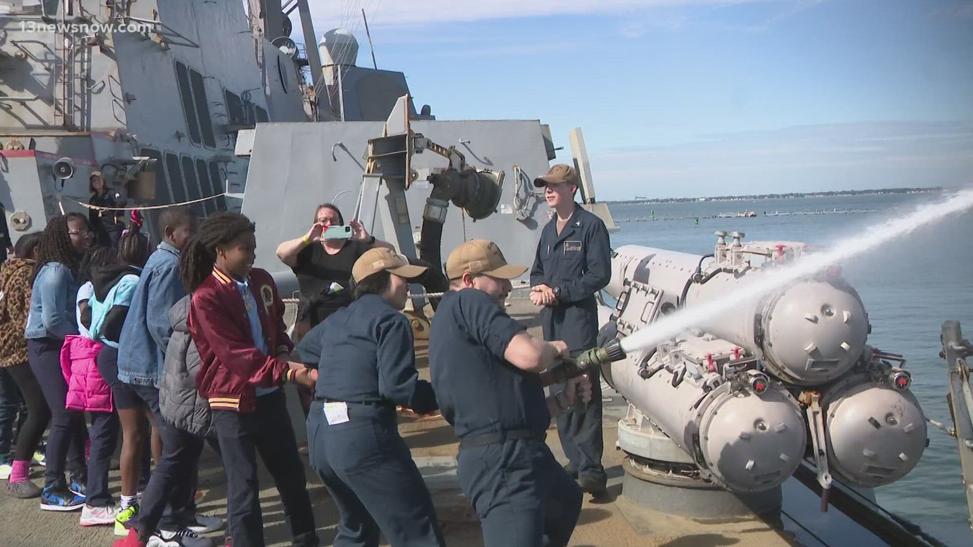 Nearly 3,000 students got to explore warships, aircraft displays and exhibits.