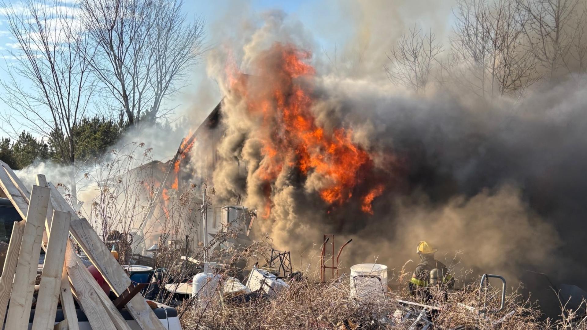 Firefighters control shed and garage fire on Shillelagh Road ...