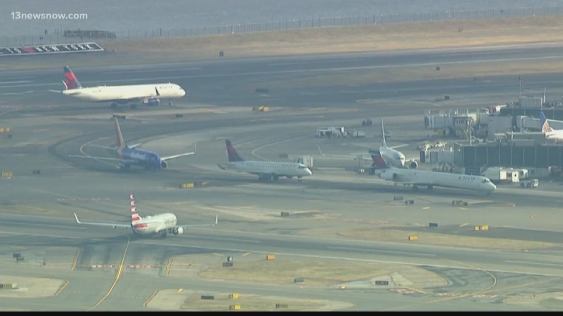 Norfolk International Airport has reported delays for flights headed to LaGuardia.