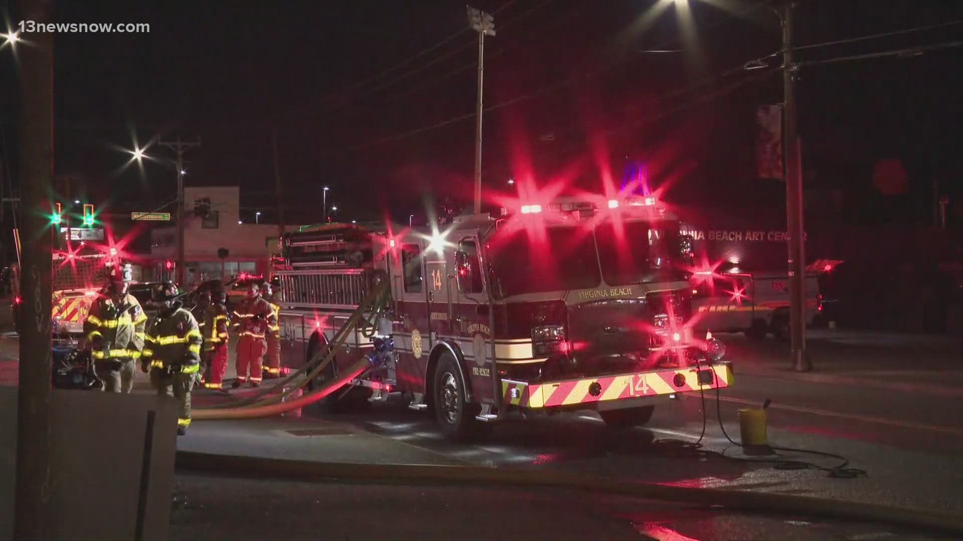 The fire happened at Seven Cities Tattoo Company at 529 Virginia Beach Boulevard around 2 a.m.