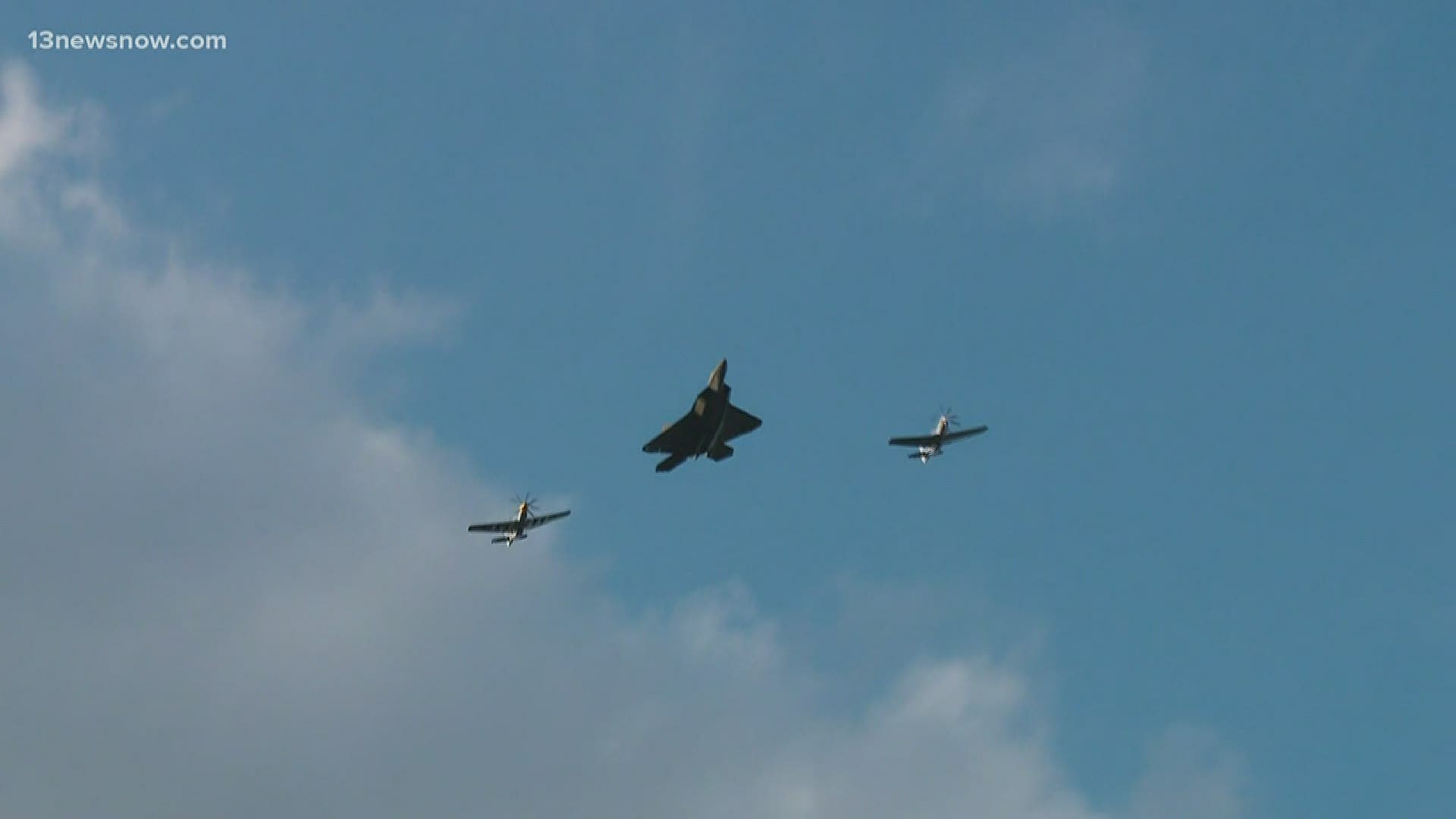 The F-22 Raptor Demo Team honored coronavirus frontline workers and healthcare workers with a flyover in Hampton Roads.