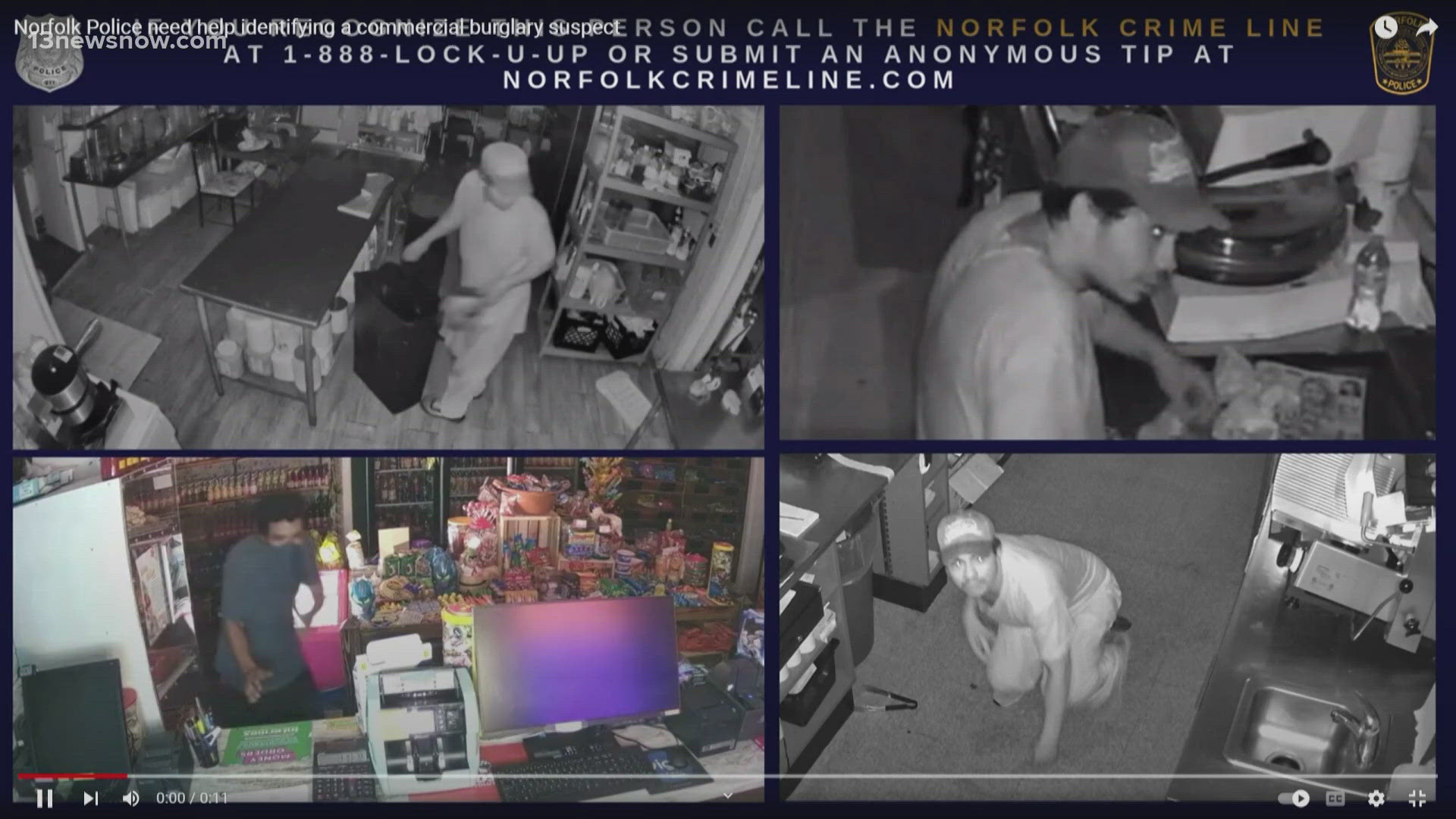 Three businesses in Ocean View were broken into over the weekend, and security camera revealed the same suspect was involved in each incident.