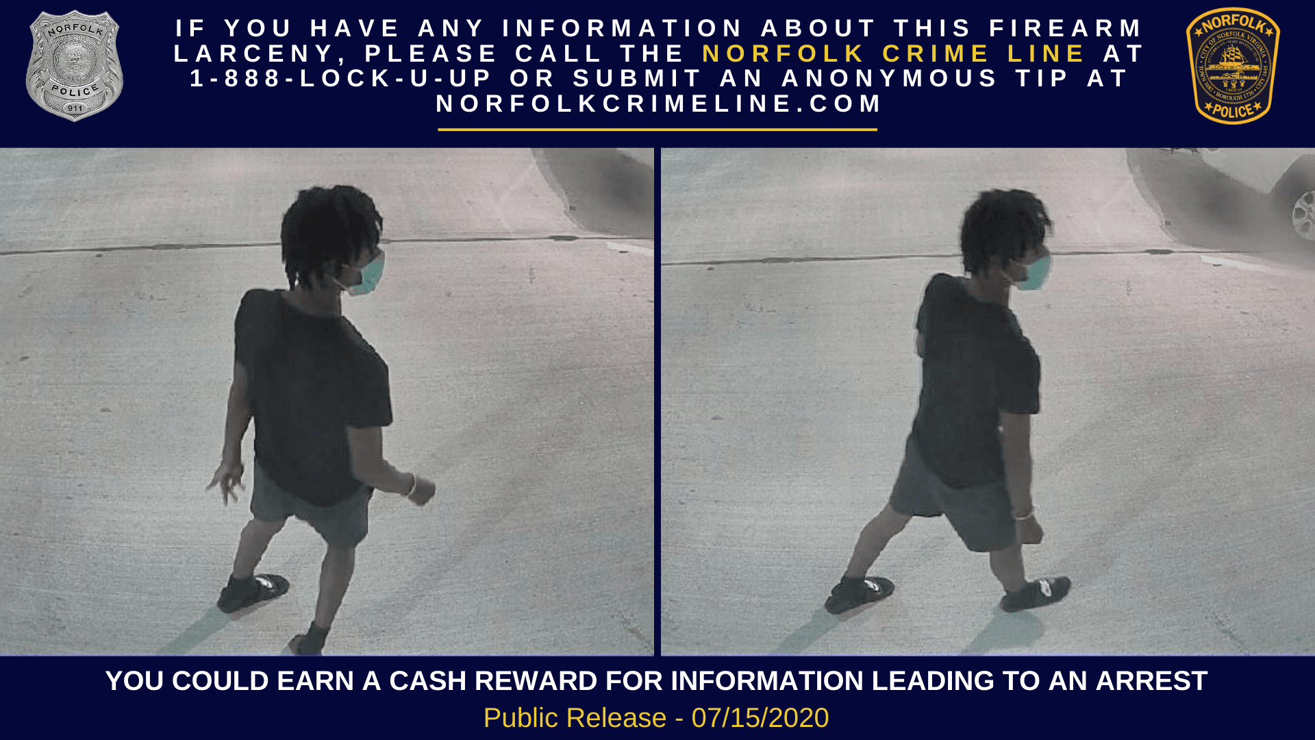 Norfolk Police searching for suspect who allegedly stole a gun from ...