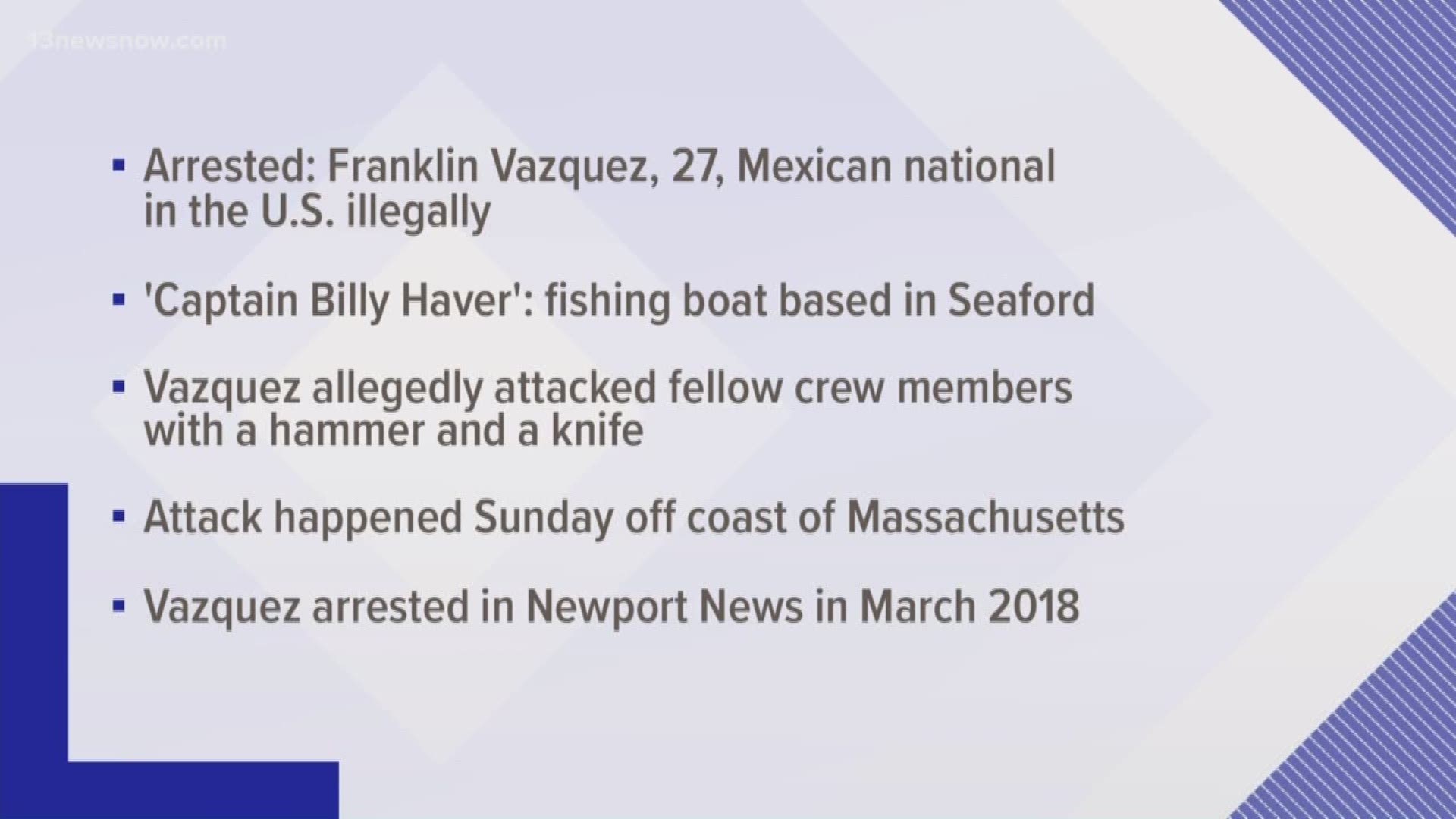 A local connection in the case of murder aboard a fishing boat.