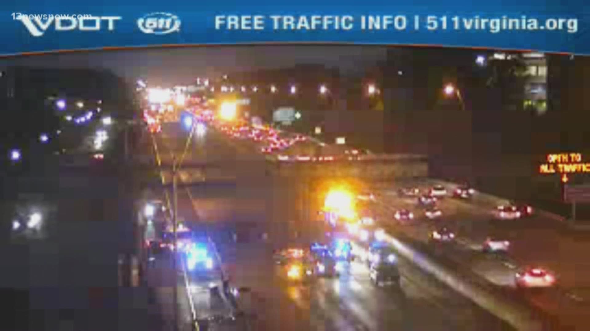 Virginia State Police said one person was killed in a three-vehicle crash on I-264 in Virginia Beach. The crash happened at Independence Boulevard.