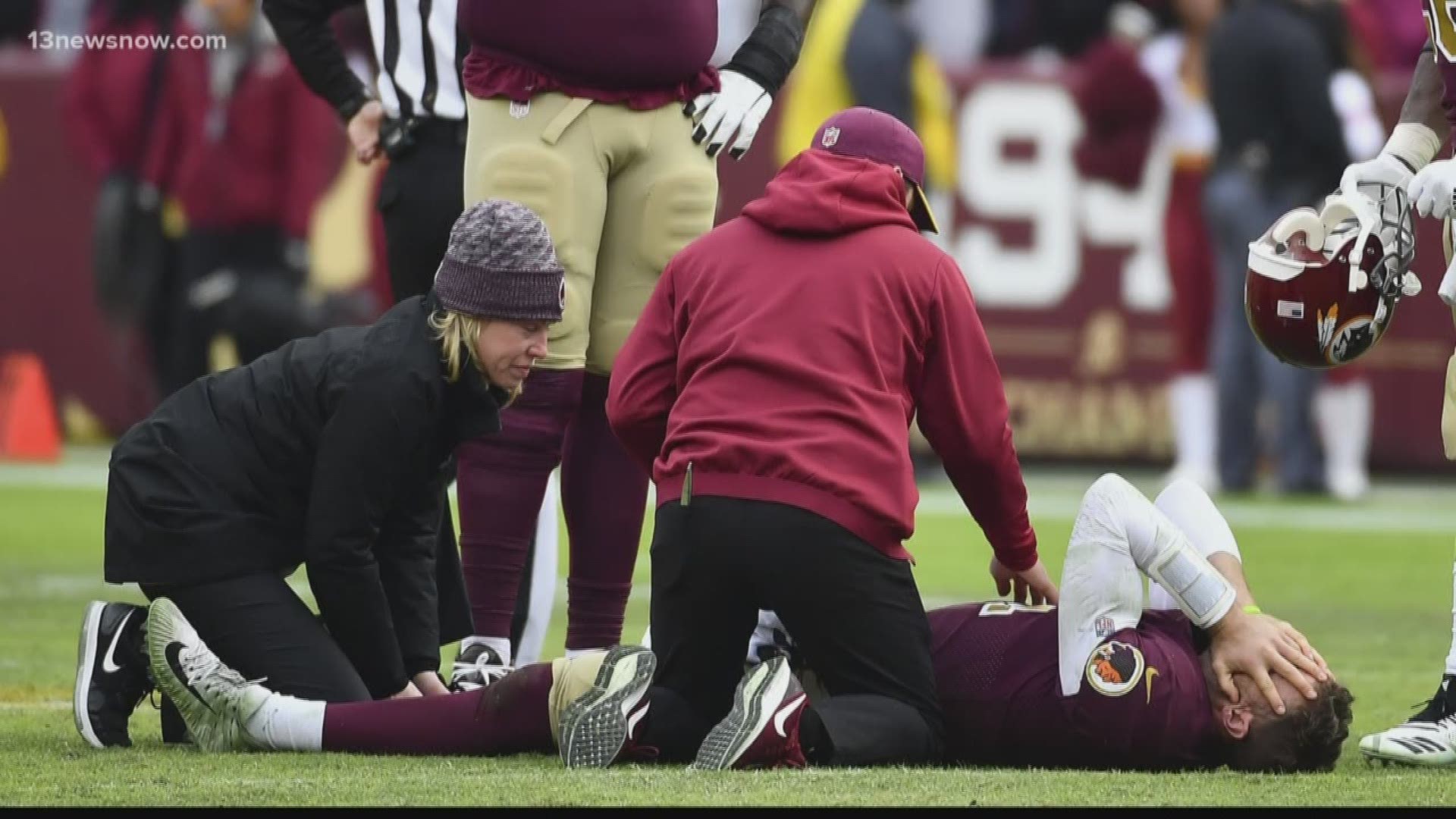 According to ESPN, the Redskins quarterback is suffering from infection from multiple surgeries to repair two broken bones in his leg.