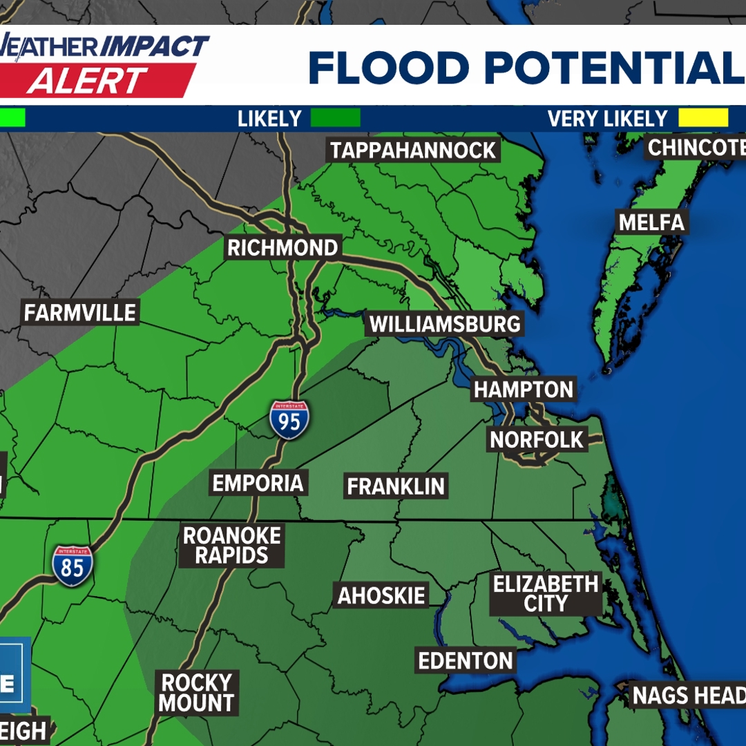 Flood watch, severe thunderstorm warning issued for Hampton Roads ...