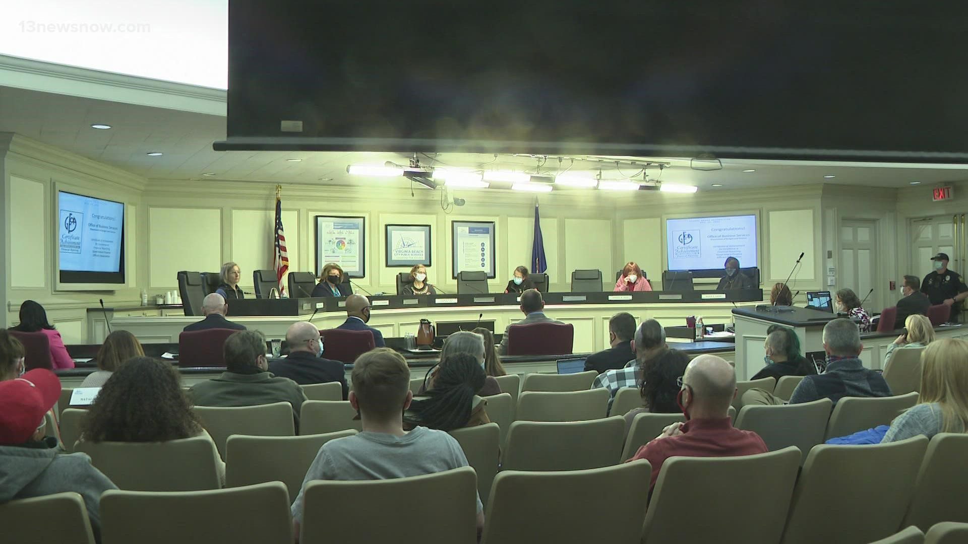 Parents spoke up at a school board meeting in Virginia Beach Tuesday night about a proposal to create more gun-free spaces.
