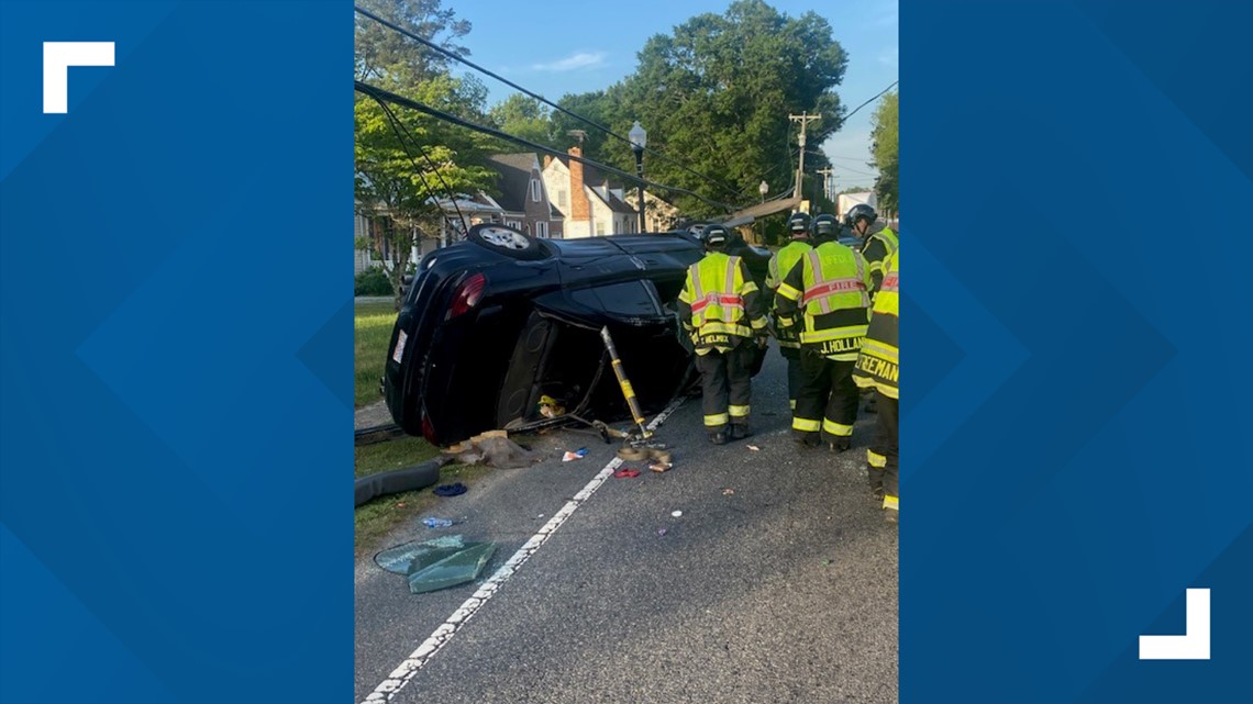 Person hurt after car flips in Whaleyville area of Suffolk | 13newsnow.com