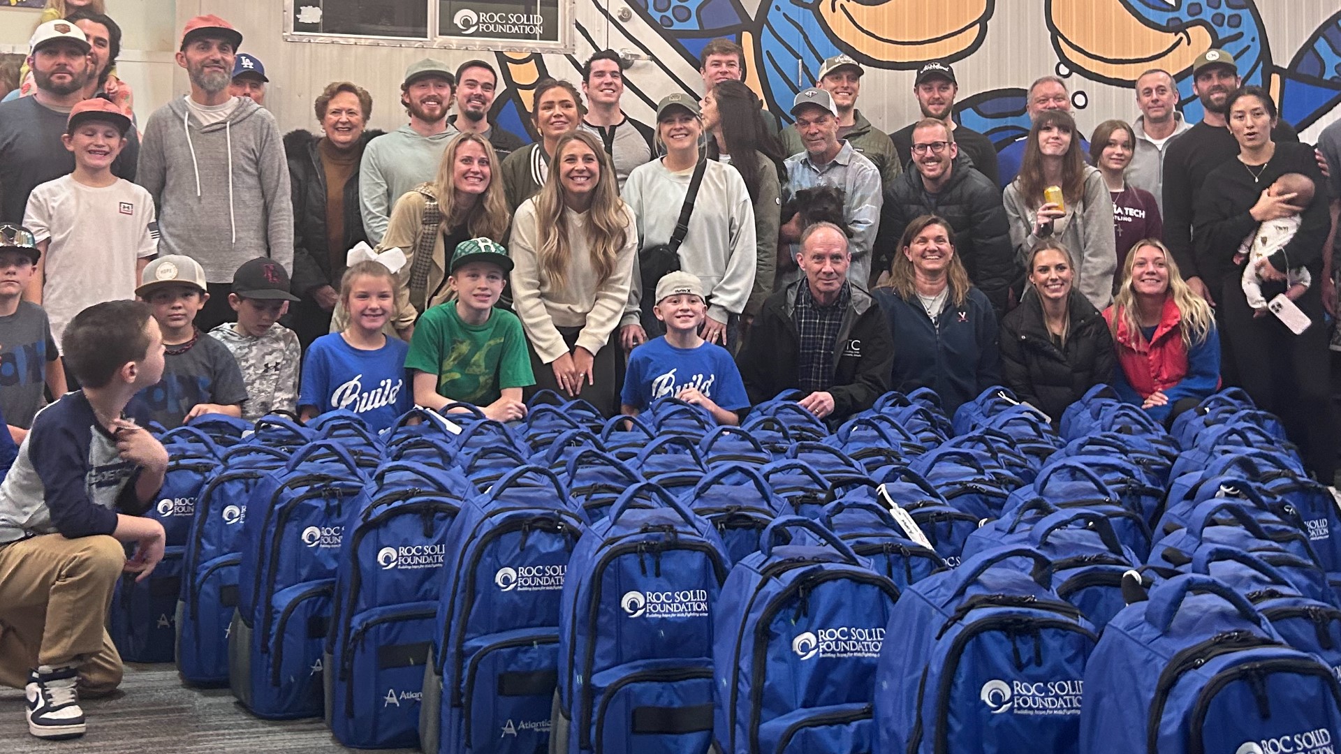 Taylor's CT3 foundation teamed up with Roc Solid Foundation as well as CHKD to pack Ready Bags for families whose child was recently diagnosed with cancer.