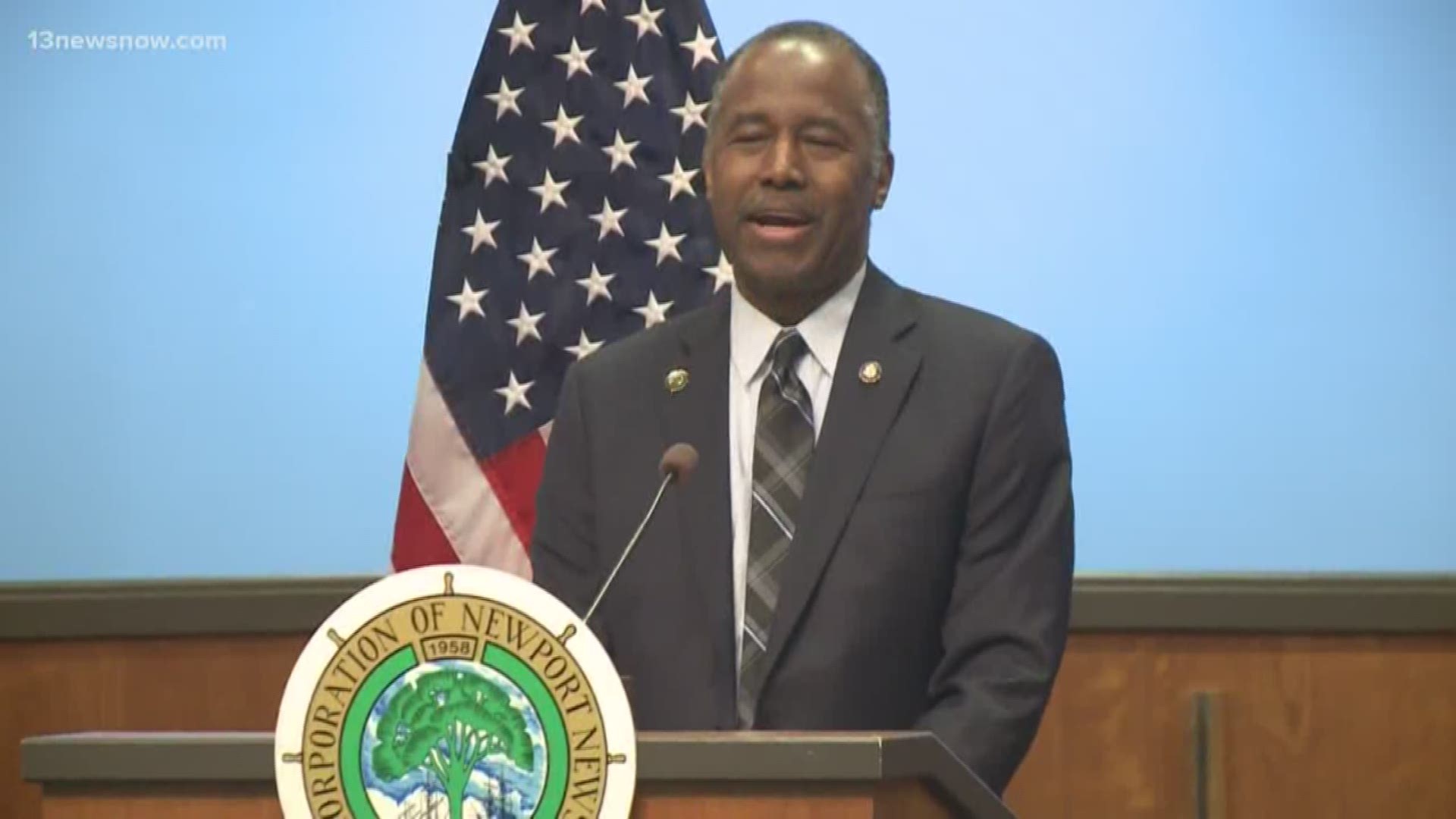 Ben Carson announced Newport News and Norfolk would receive $30 million each from the United States Department of Housing and Urban Development to kickstart redevelopment efforts.