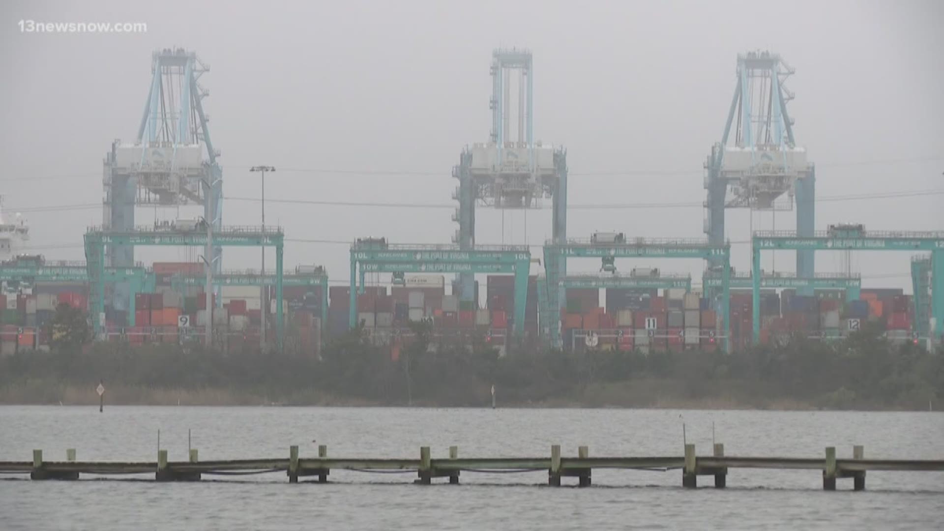 The Port of Virginia is expecting a drop of 44,000 import containers due to the coronavirus. Some ships are idle throughout parts of the Commonwealth.