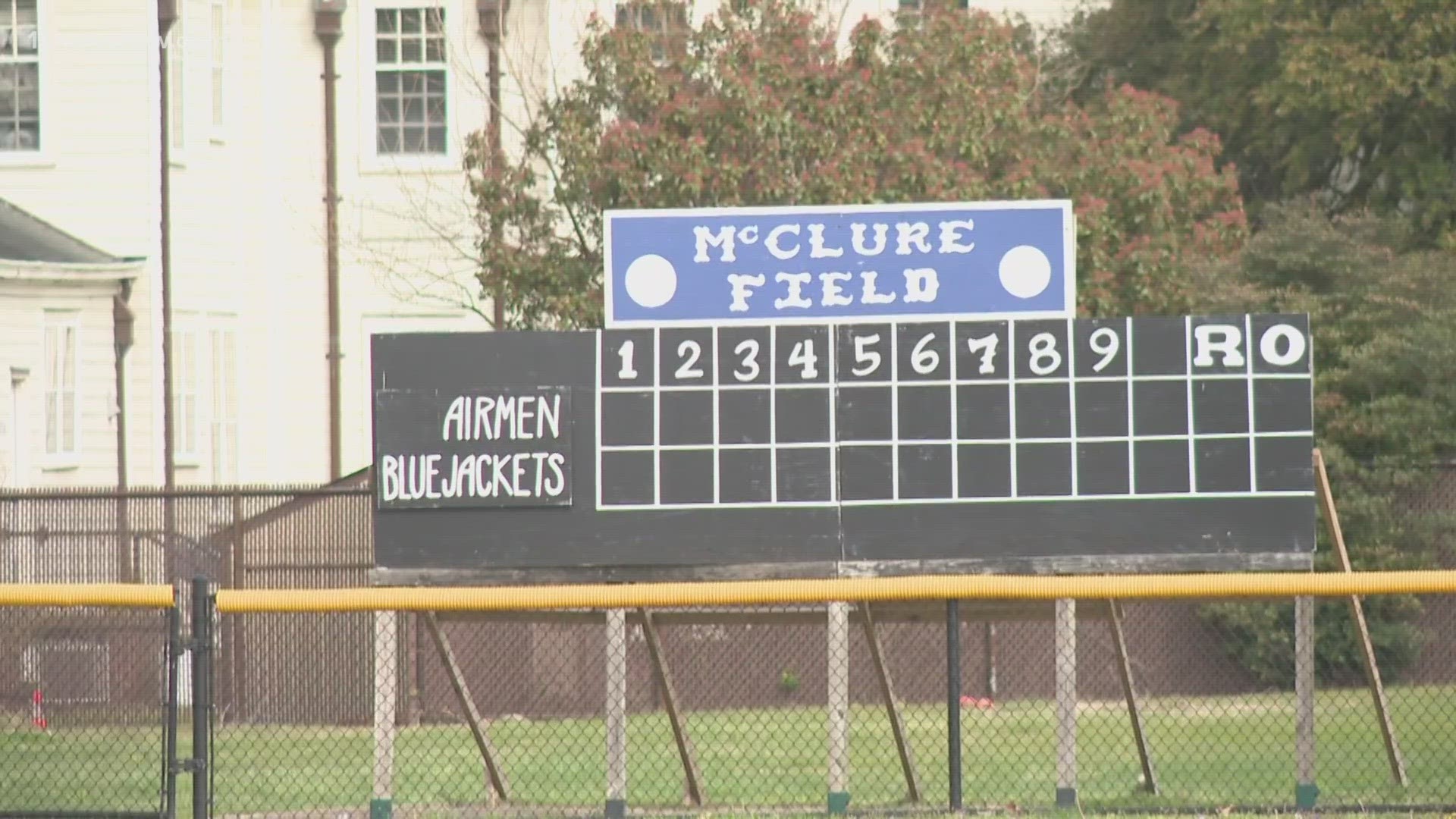 An adult granddaughter got to visit a more than 100-year-old ballpark at the base, named in honor of her World War I hero grandfather.