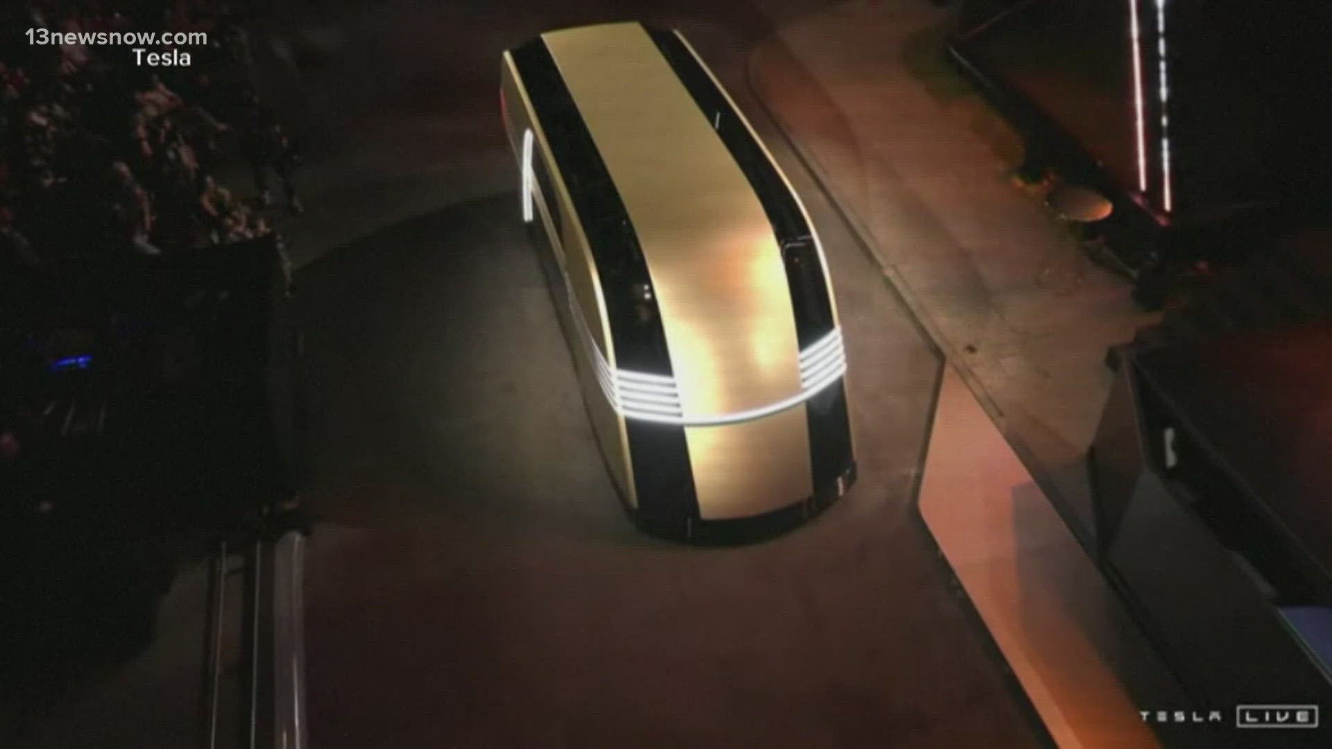 Elon Musk unveiled a prototype of his driverless taxi overnight, what he calls his "cyber cab".