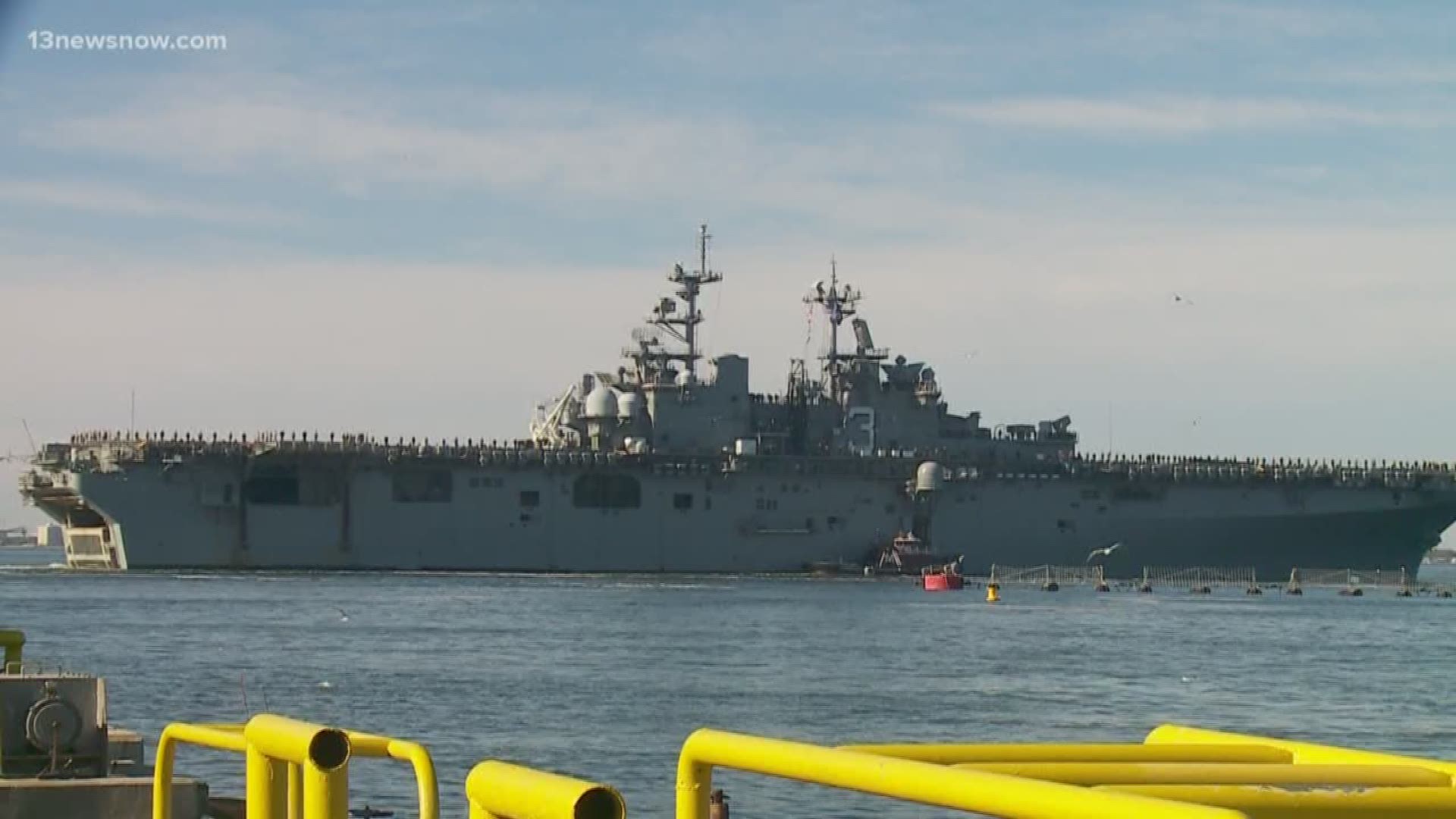 After a seven month deployment, the sailors and marines will return to Norfolk on July 18.