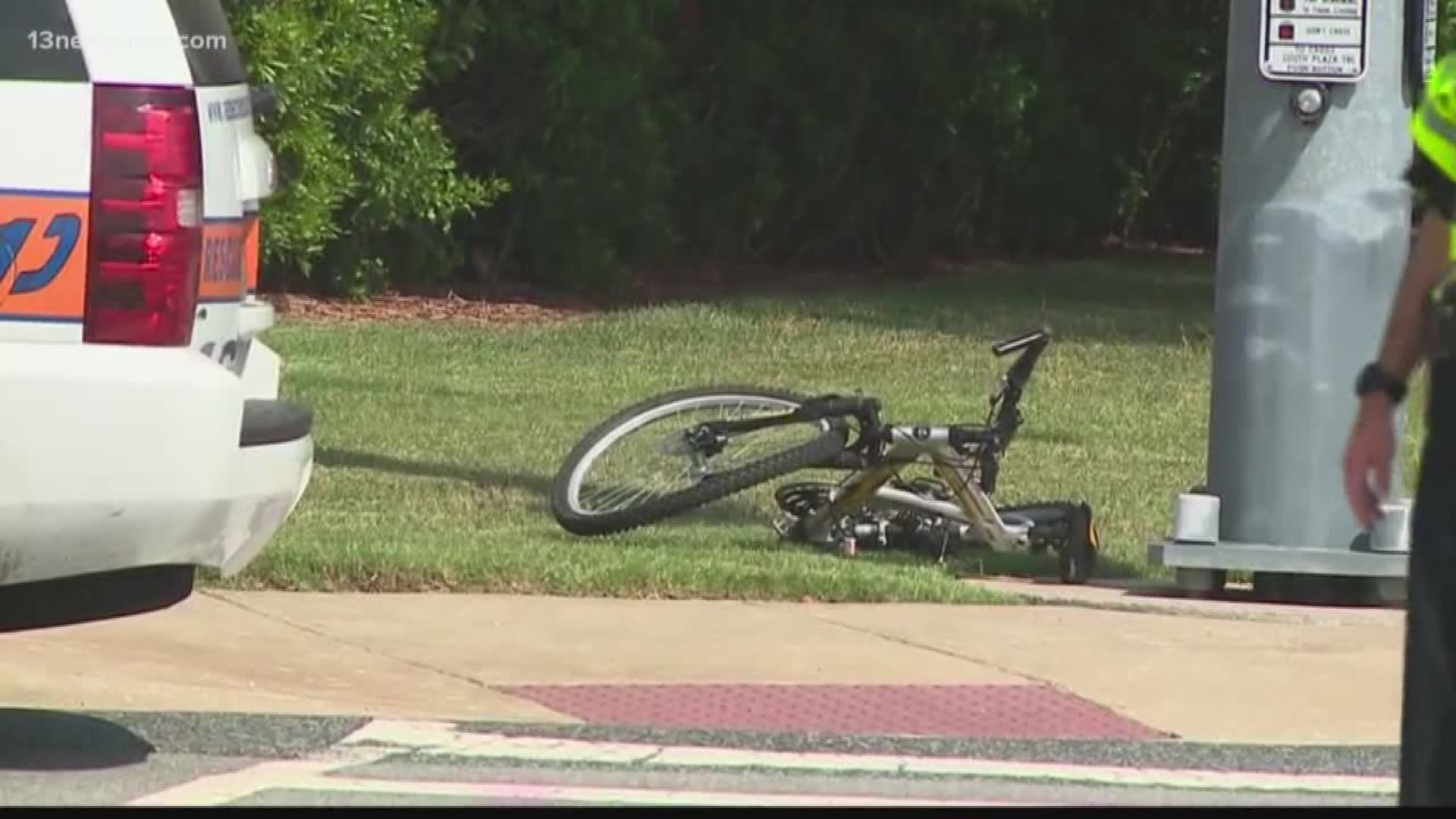Doctors are treating a child, who was hit by a car while riding a bike.