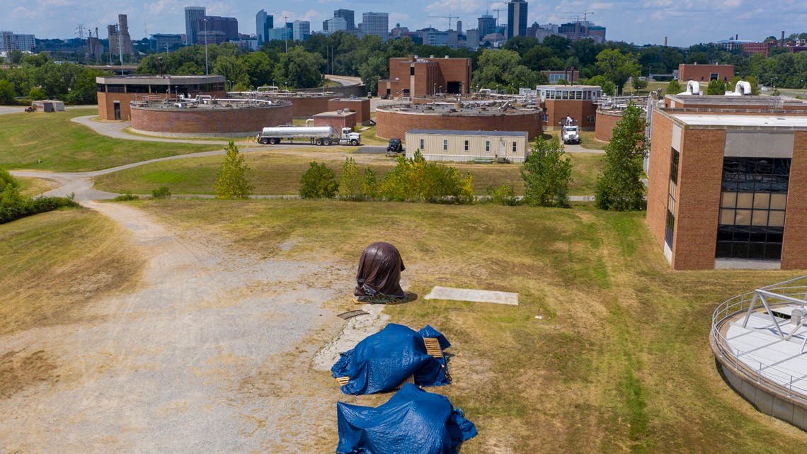 Confederate statues stored at Richmond wastewater plant