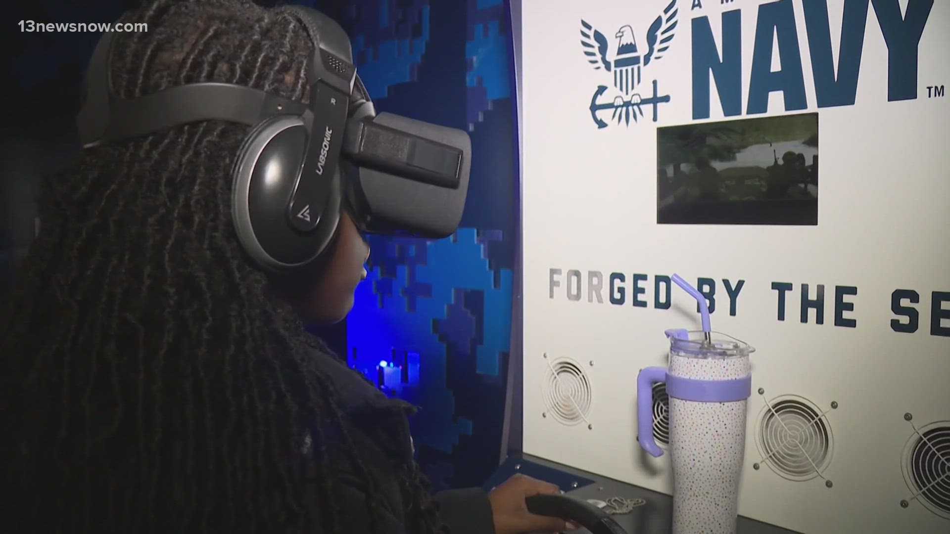 To mark Veterans Day, the Navy showcased its SEAL virtual reality experience at Hampton University. It simulates an actual high-speed Navy SEAL mission.