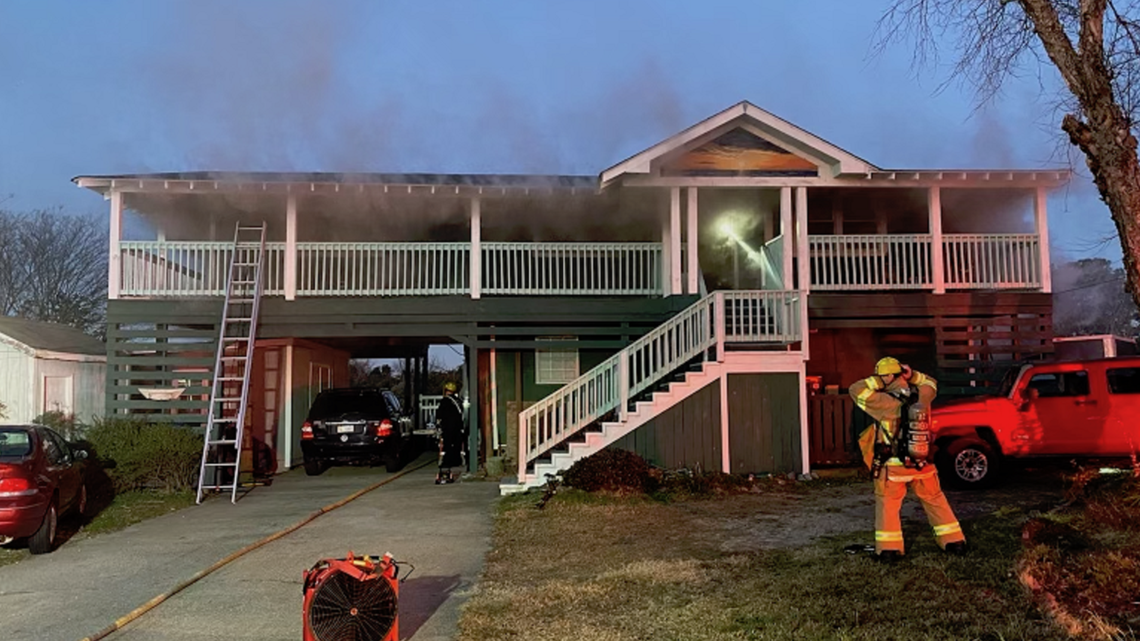 Four people, three dogs displaced after house fire in Sandbridge area ...