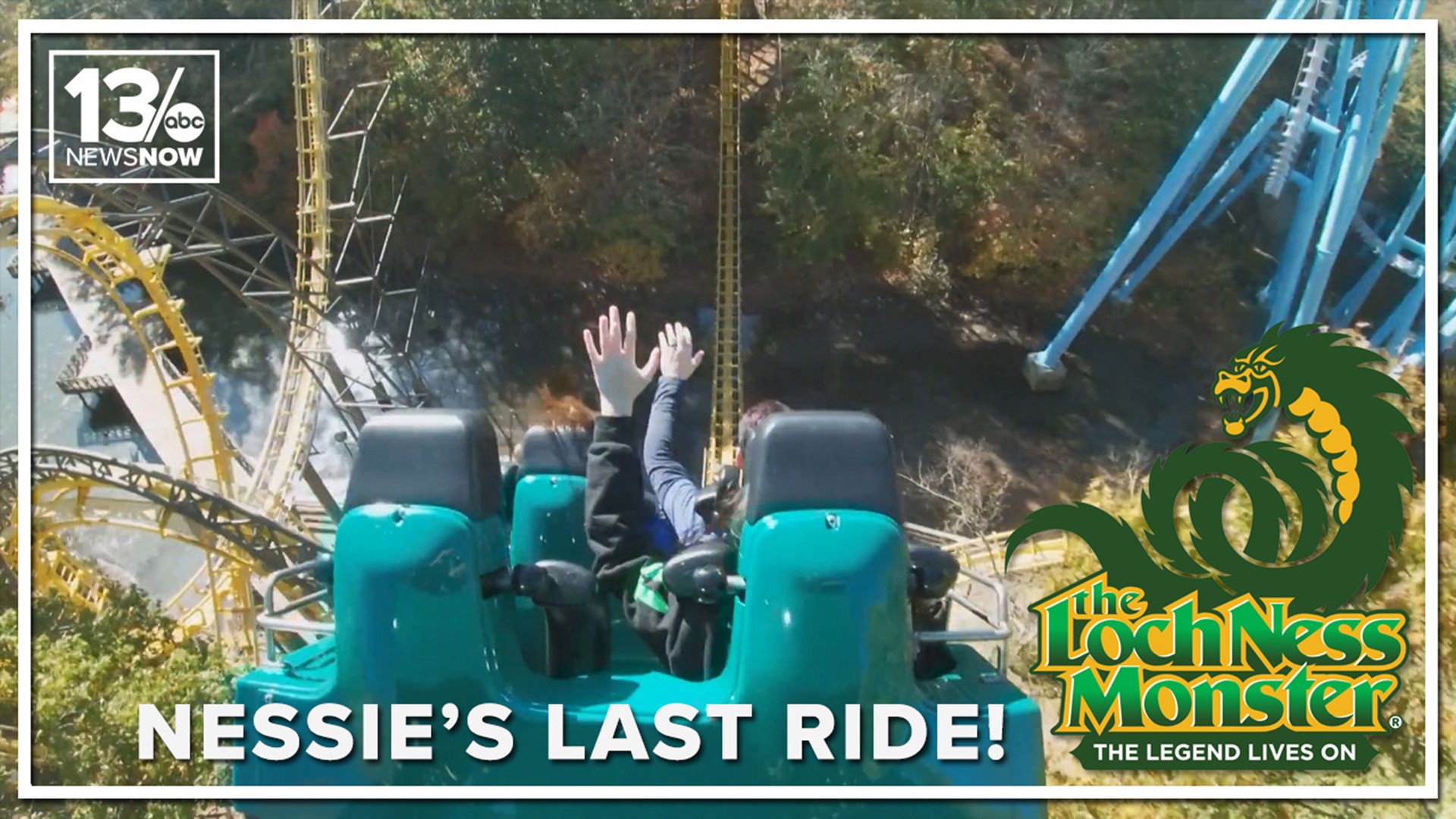 Last ride on the Loch Ness Monster at Busch Gardens Williamsburg POV video