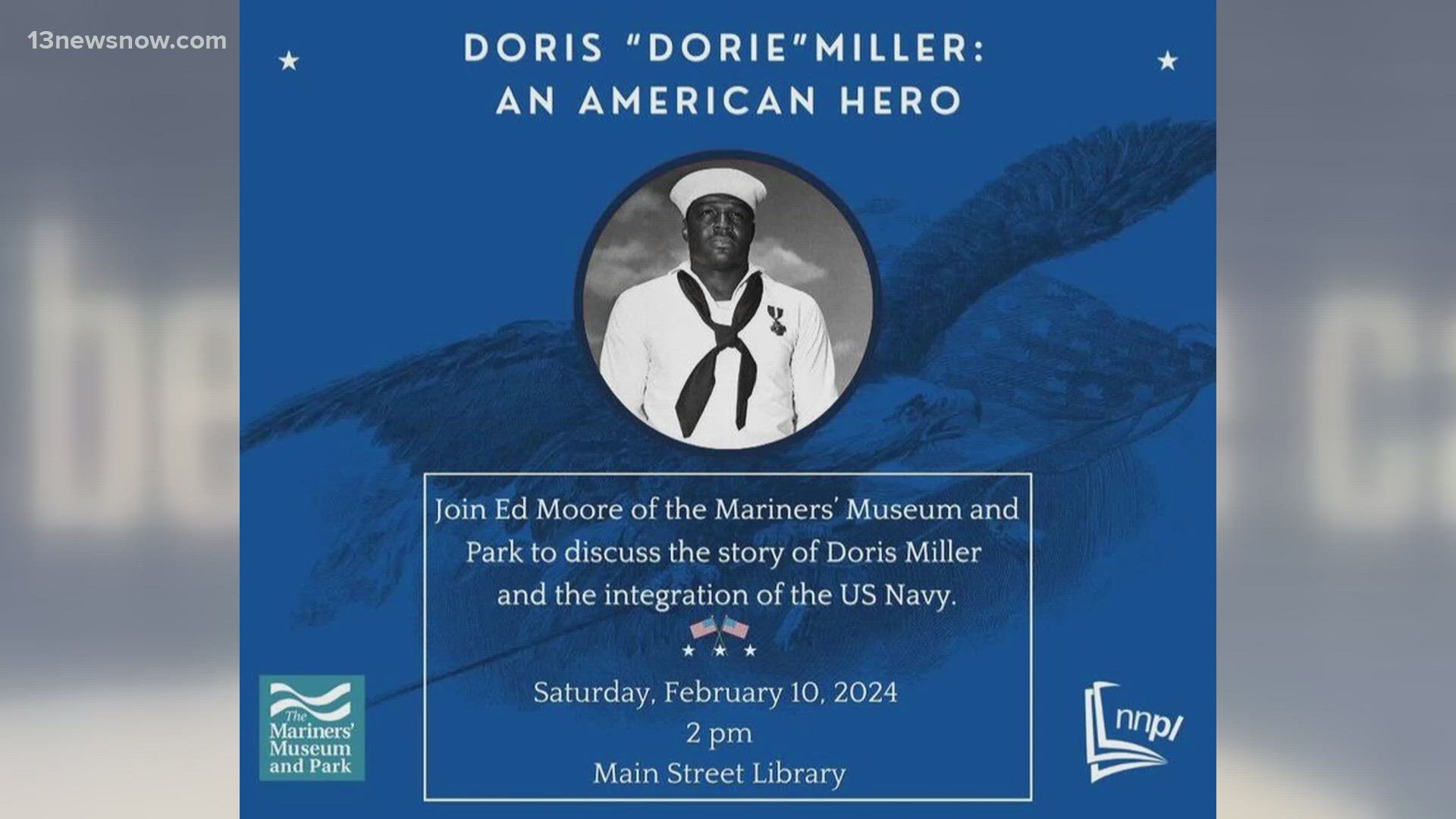 Black WWII hero to be honored at Mariner's Museum February 10.