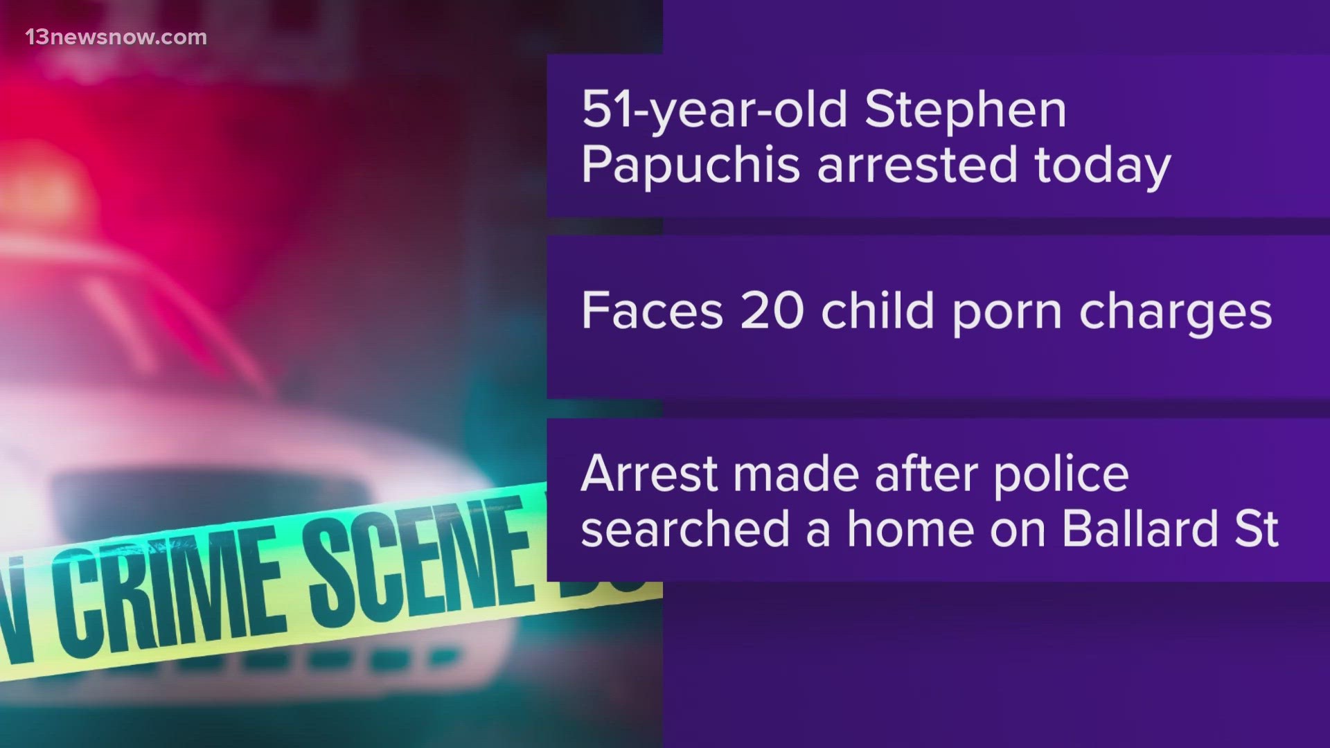 Deputies arrested 51-year-old Stephen James John Papuchis.