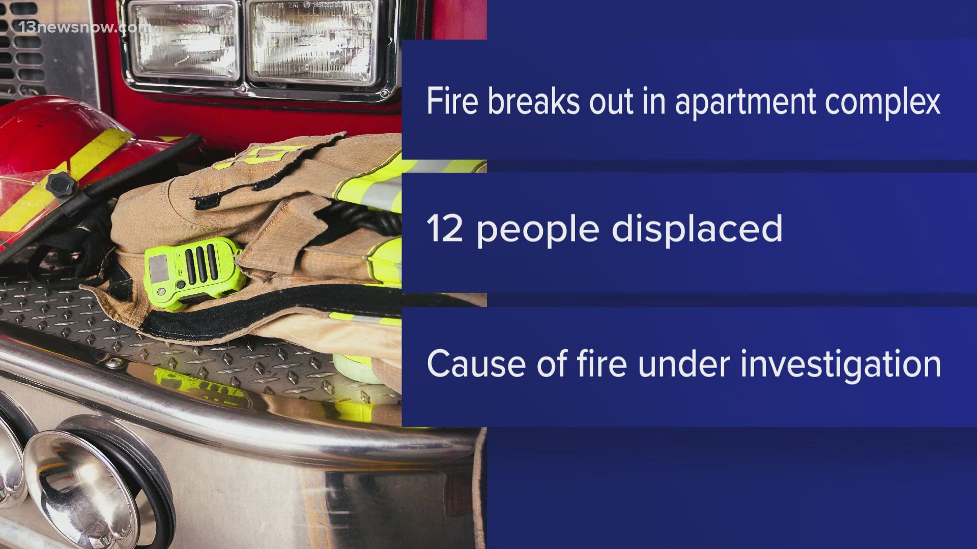 12 people displaced after apartment fire in Virginia Beach | 13newsnow.com
