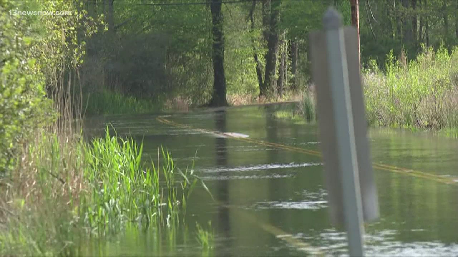 Sandbridge Road in Virginia Beach reopened Monday evening after it was shut down for almost six hours due to storm flooding.