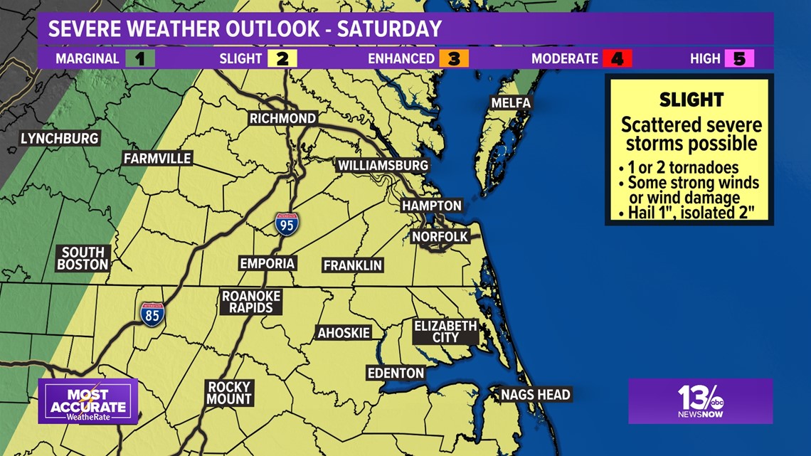 Strong thunderstorms, with gusty winds and hail, possible Saturday in Hampton Roads - Vimarsana News