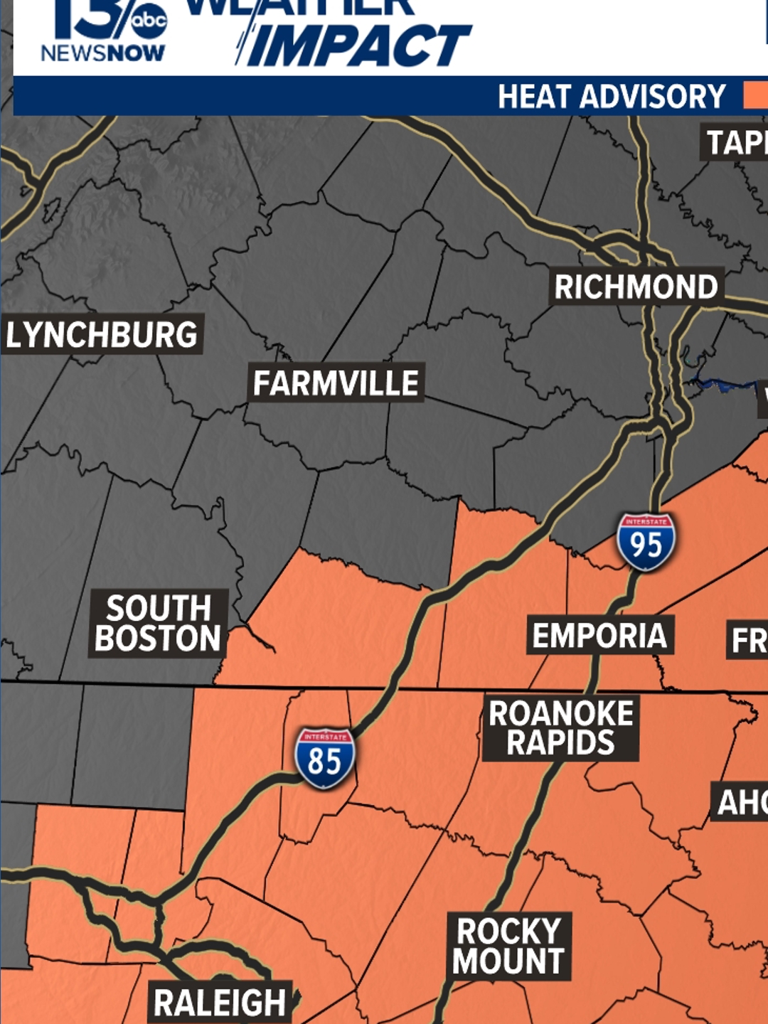 Heat advisory issued for parts of Virginia, North Carolina | 13newsnow.com