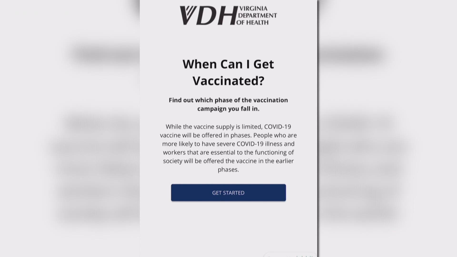 A new VDH online quiz allows you to check which phase of the vaccine rollout applies to you. Hampton Roads residents are still waiting for the next step.