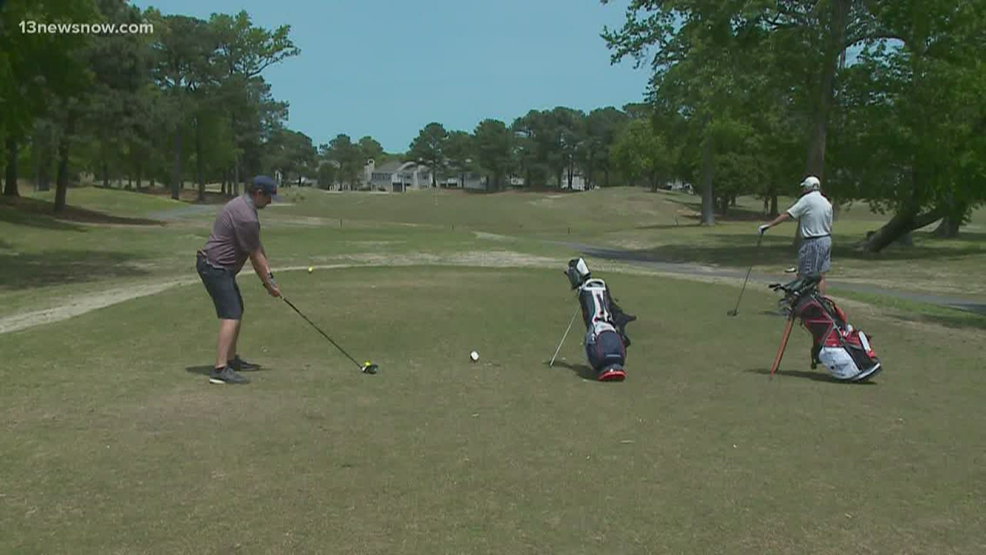 Area golf courses are quite crowded as people find ways to exercise and get out of the house.