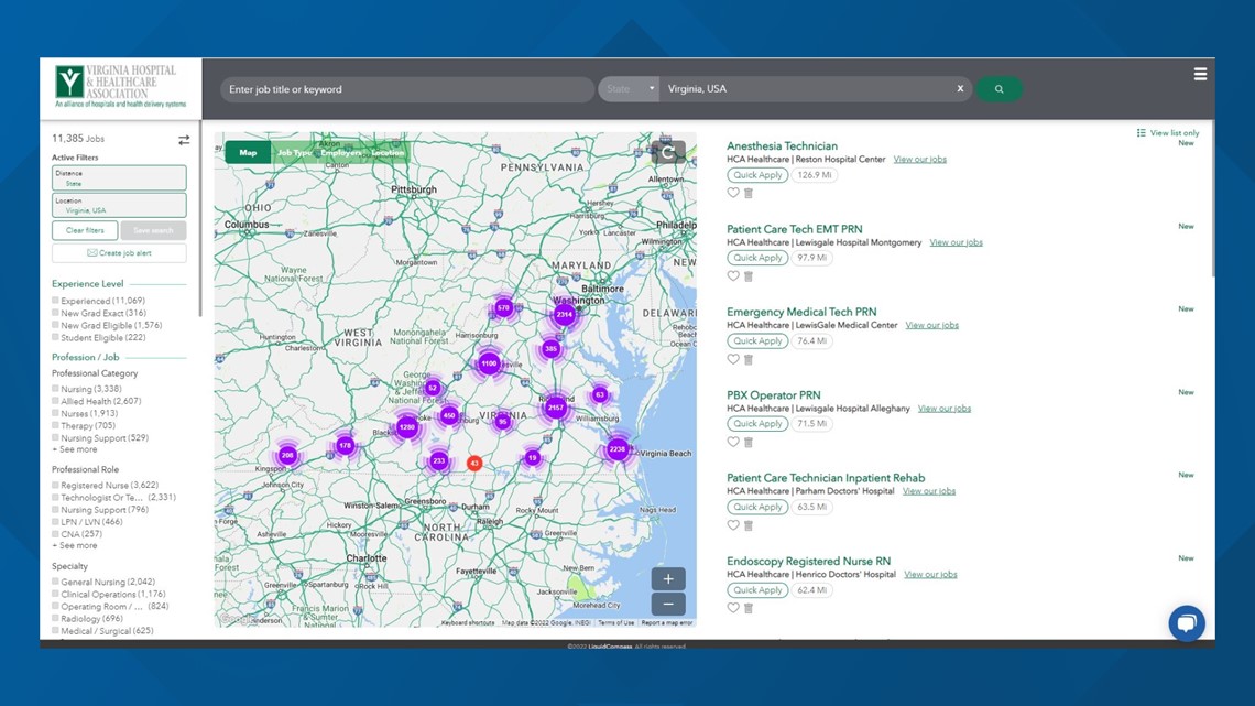 Virginia healthcare leaders launch online tool to address staffing shortage - Vimarsana News
