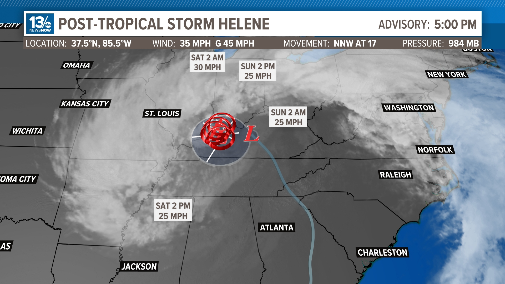 Helene tracker Hurricane's projected path, landfall prediction