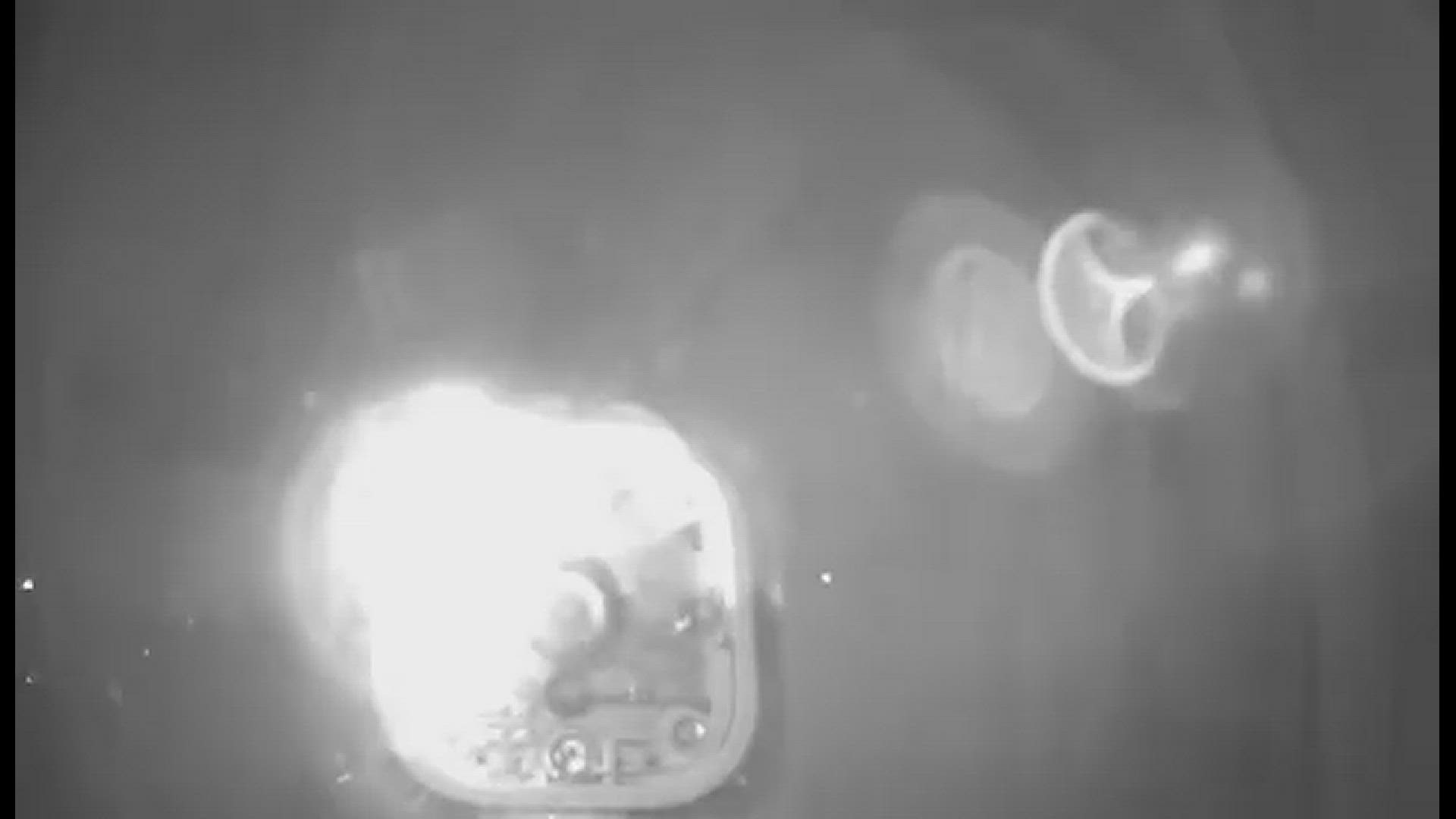 A nearby resident's doorbell camera captured the moment when an explosion occurred in an apartment in Franklin, Virginia
