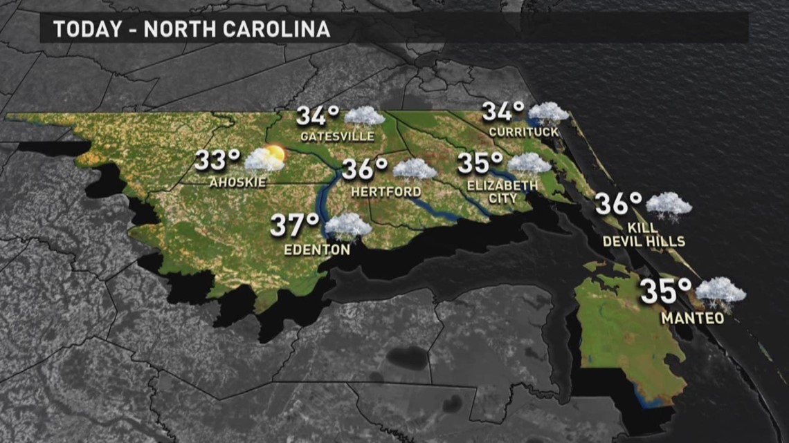 Northeast North Carolina weather forecast, Feb. 12