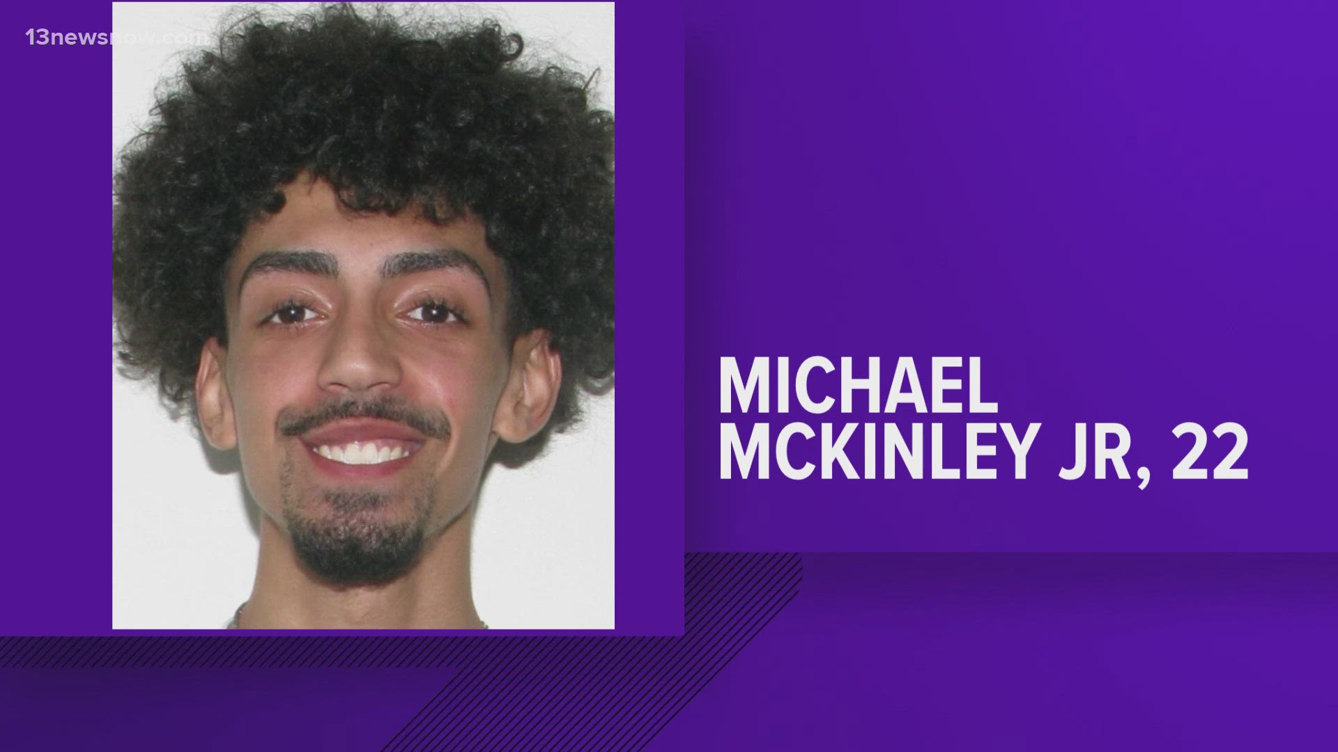 Suffolk police are searching for 22-year-old Micheal Williams McKinley Jr. who has several active violent felony warrants.