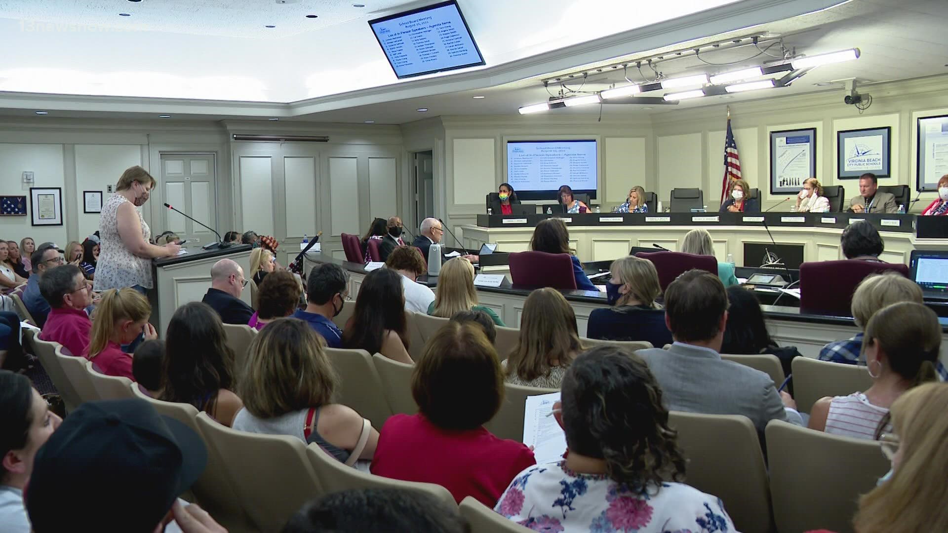 After 8 hours of discussion, the Virginia Beach City Public School Board decided to vote against making masks optional for the upcoming school year.