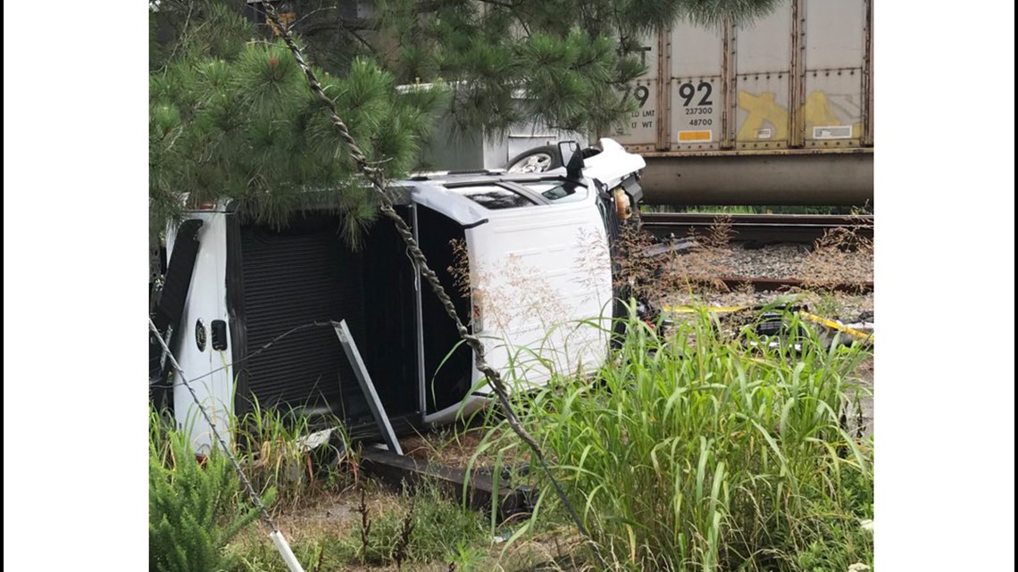 Man pulled from truck's wreckage after crash with train in Newport News