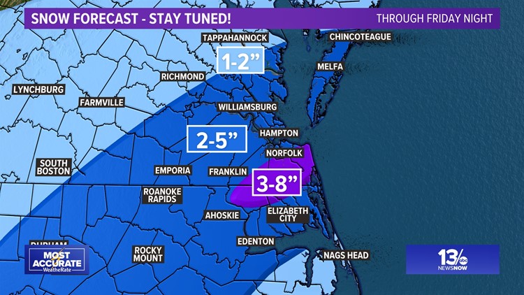 FORECAST: A mix to snow coming to Hampton Roads